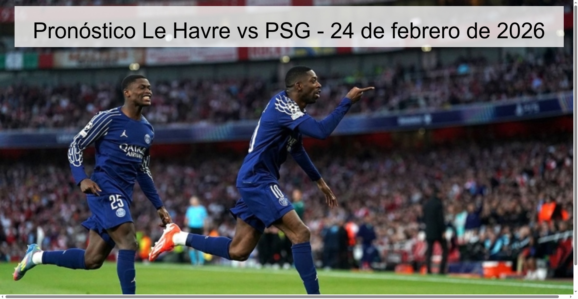 Pronóstico Le Havre vs PSG - 24 de febrero de 2026