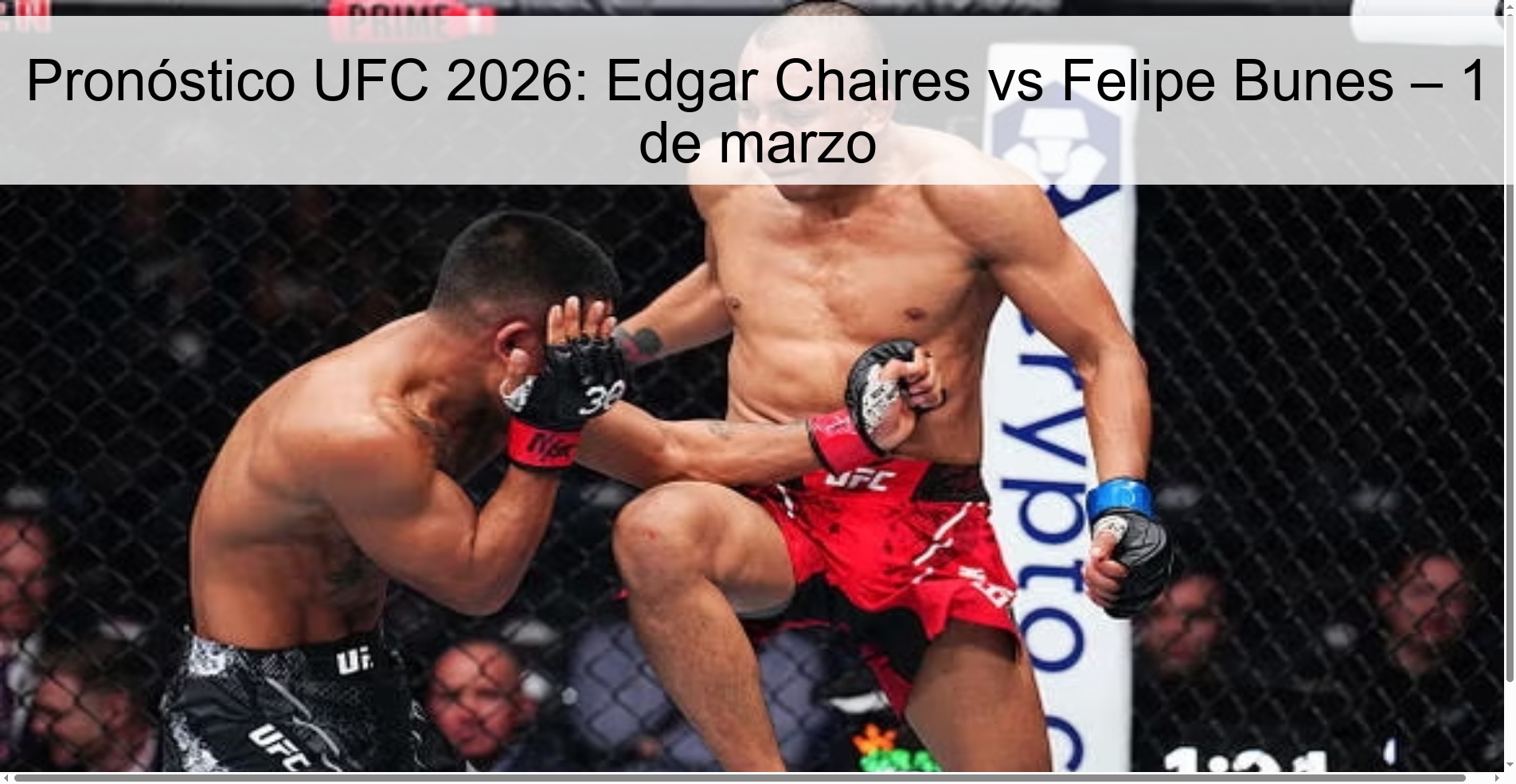 Pronóstico UFC 2026: Edgar Chaires vs Felipe Bunes – 1 de marzo