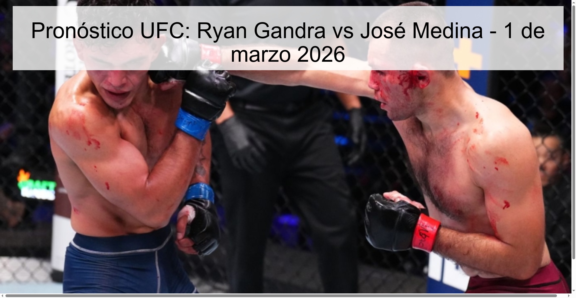 Pronóstico UFC: Ryan Gandra vs José Medina - 1 de marzo 2026