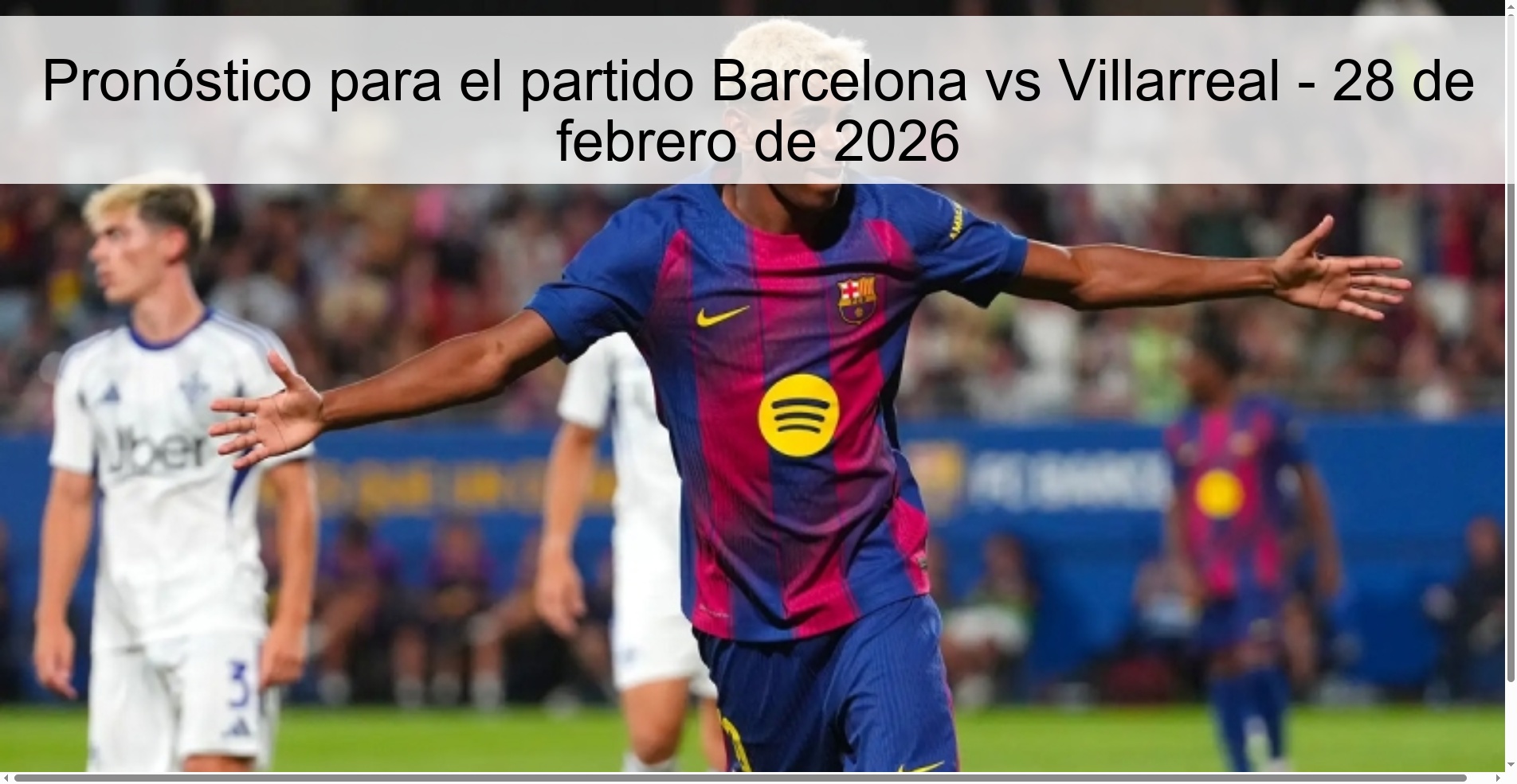 Prediction for the match Barcelona vs Villarreal - February 28, 2026 Prediction for the match Barcelona vs Villarreal - February 28, 2026