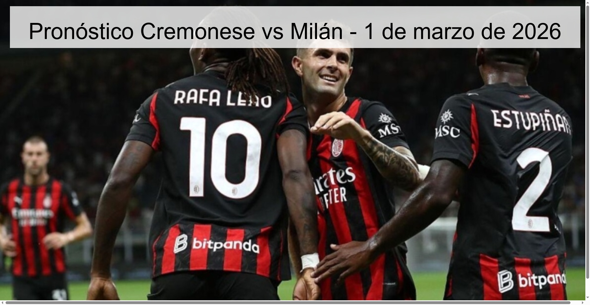 Pronóstico Cremonese vs Milán - 1 de marzo de 2026