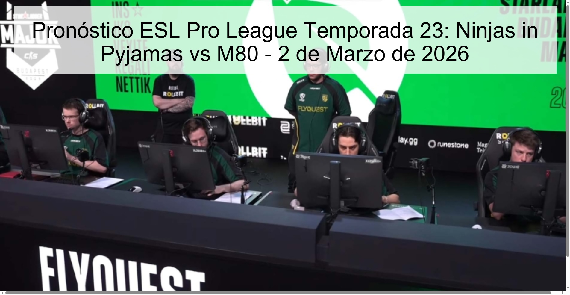 ESL Pro League Season 23 Prediction: Ninjas in Pajamas vs M80 - March 2, 2026
