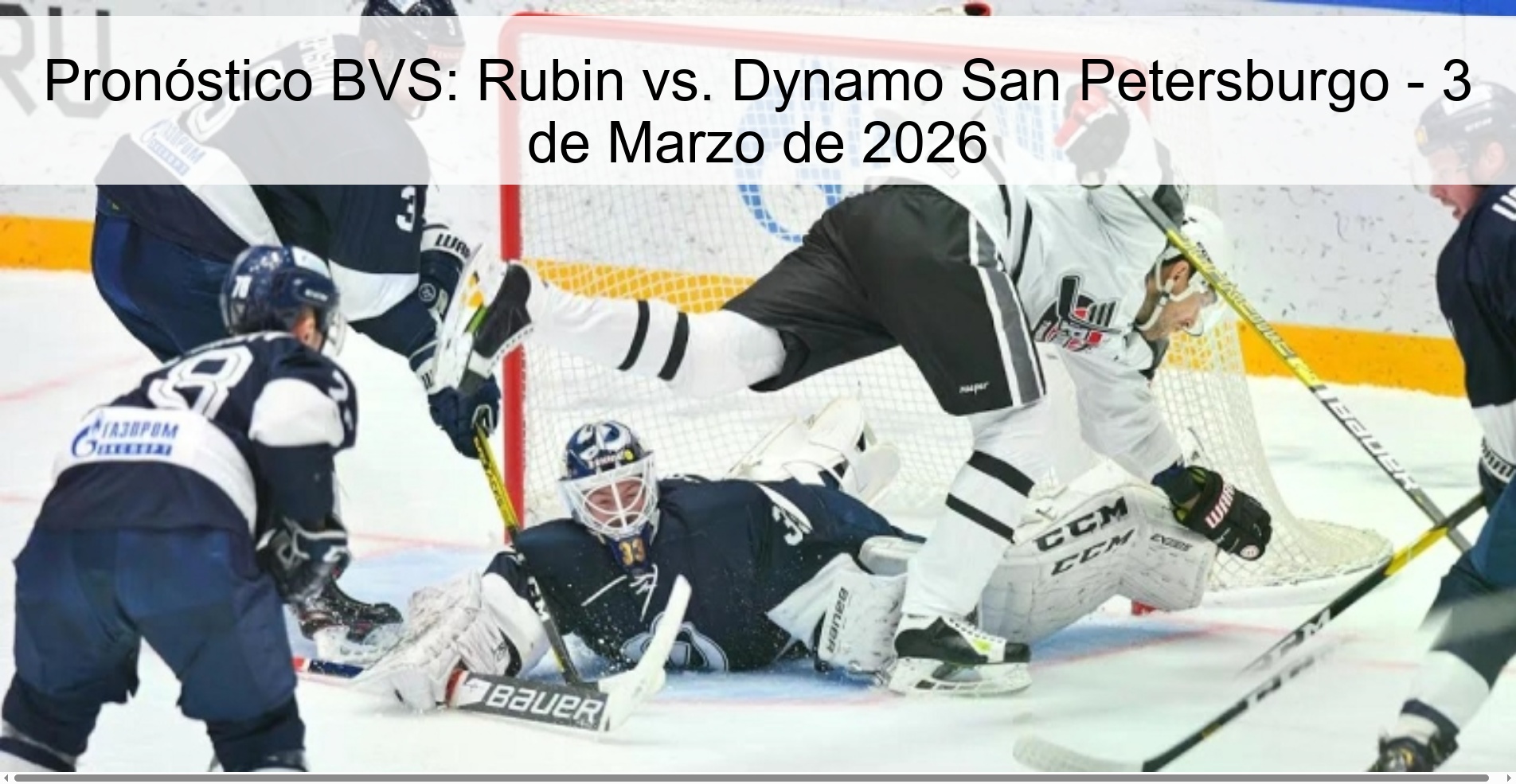 Pronóstico BVS: Rubin vs. Dynamo San Petersburgo - 3 de Marzo de 2026