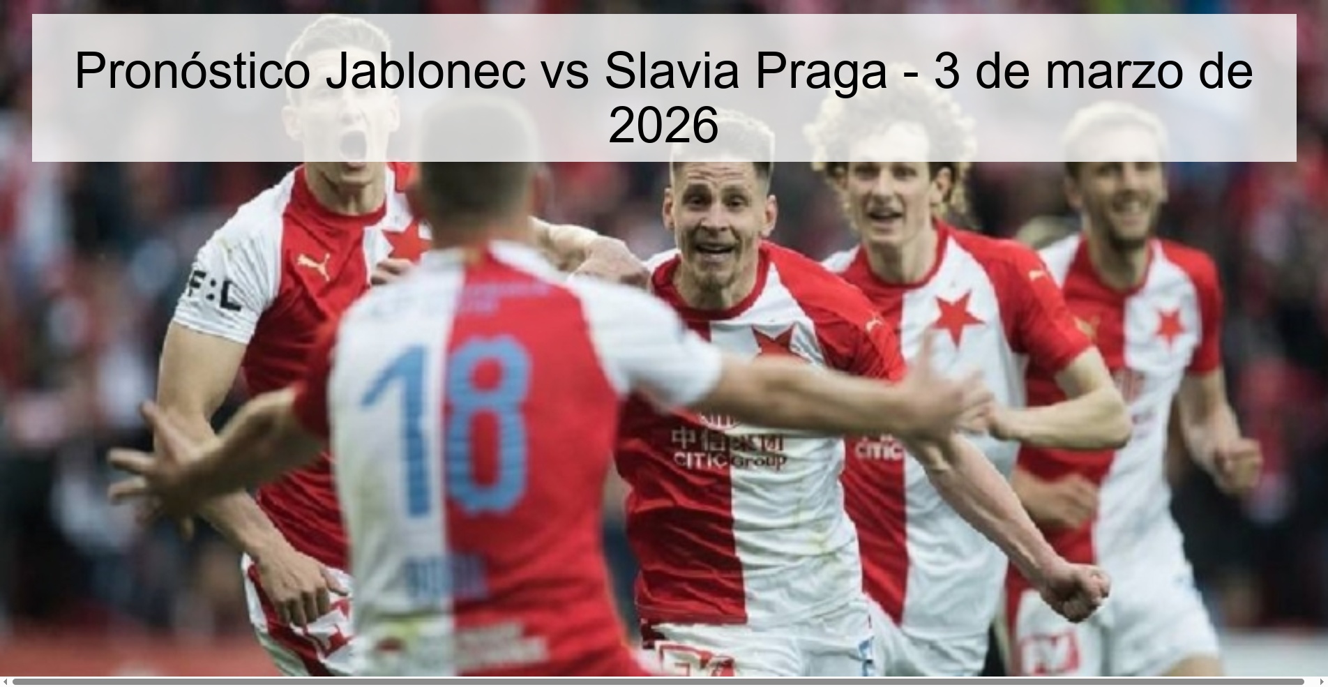 Pronóstico Jablonec vs Slavia Praga - 3 de marzo de 2026
