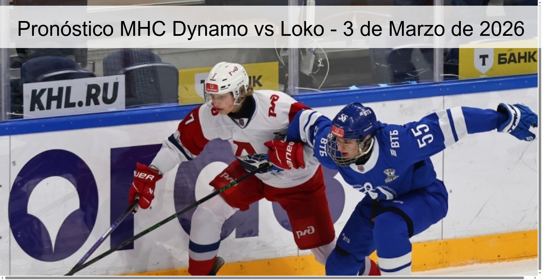 Pronóstico MHC Dynamo vs Loko - 3 de Marzo de 2026