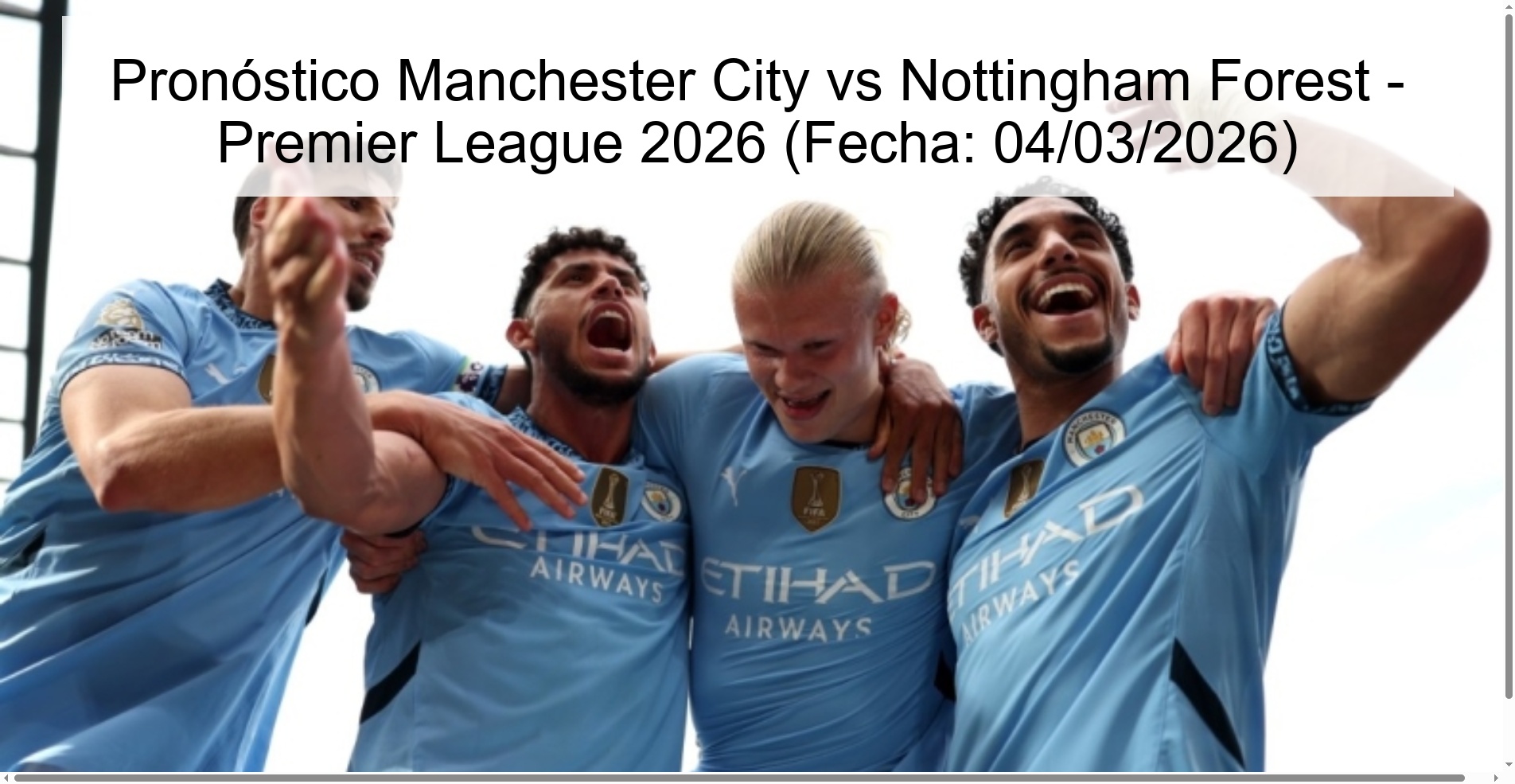 Manchester City vs Nottingham Forest Prediction - Premier League 2026 (Date: 03/04/2026)