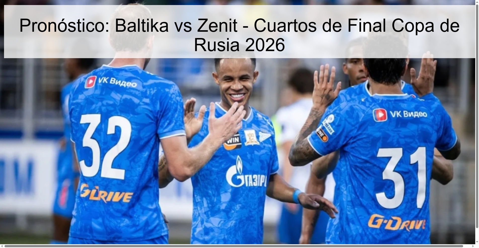 Prediction: Baltika vs Zenit - Russian Cup Quarterfinals 2026