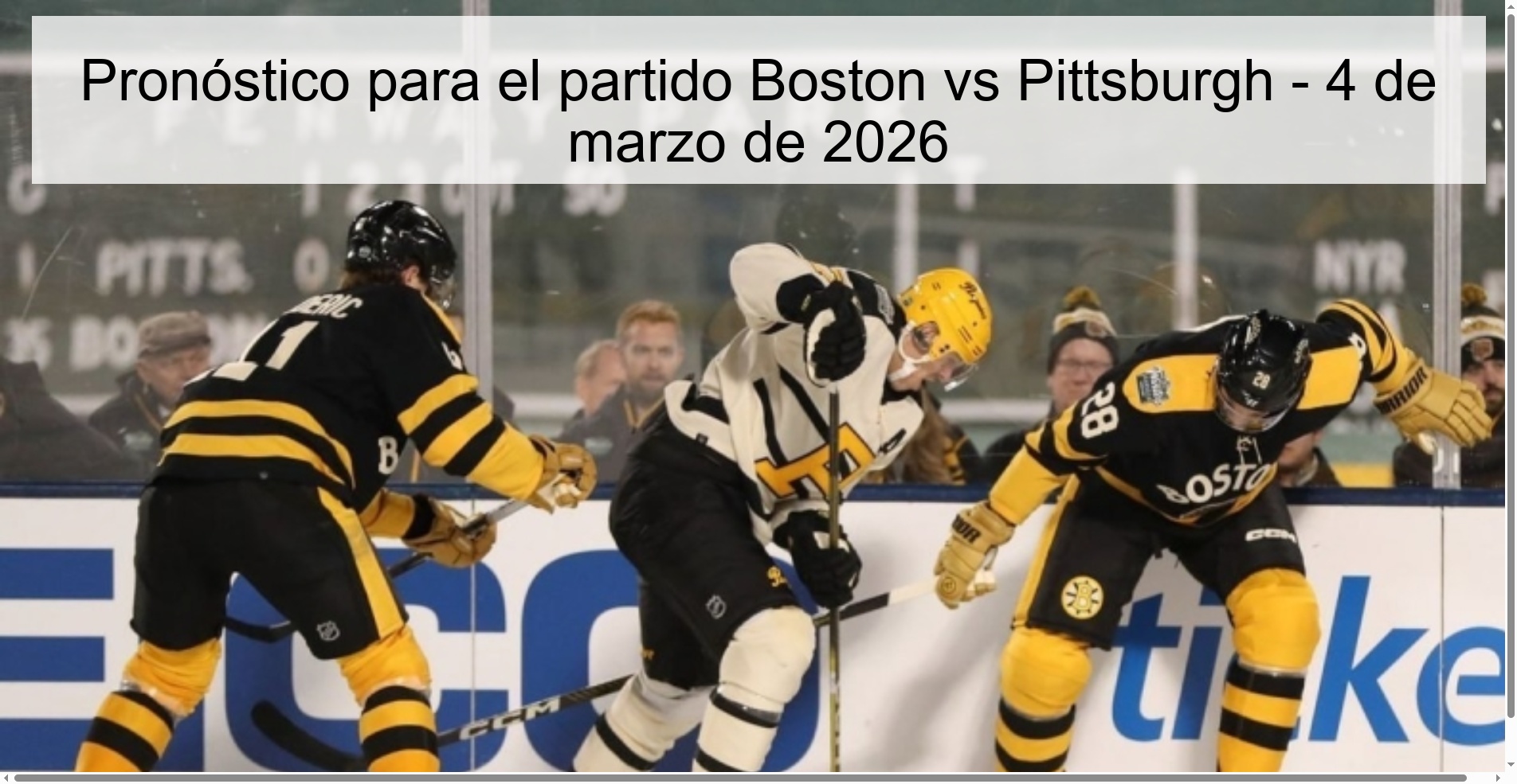 Prediction for the Boston vs Pittsburgh match - March 4, 2026