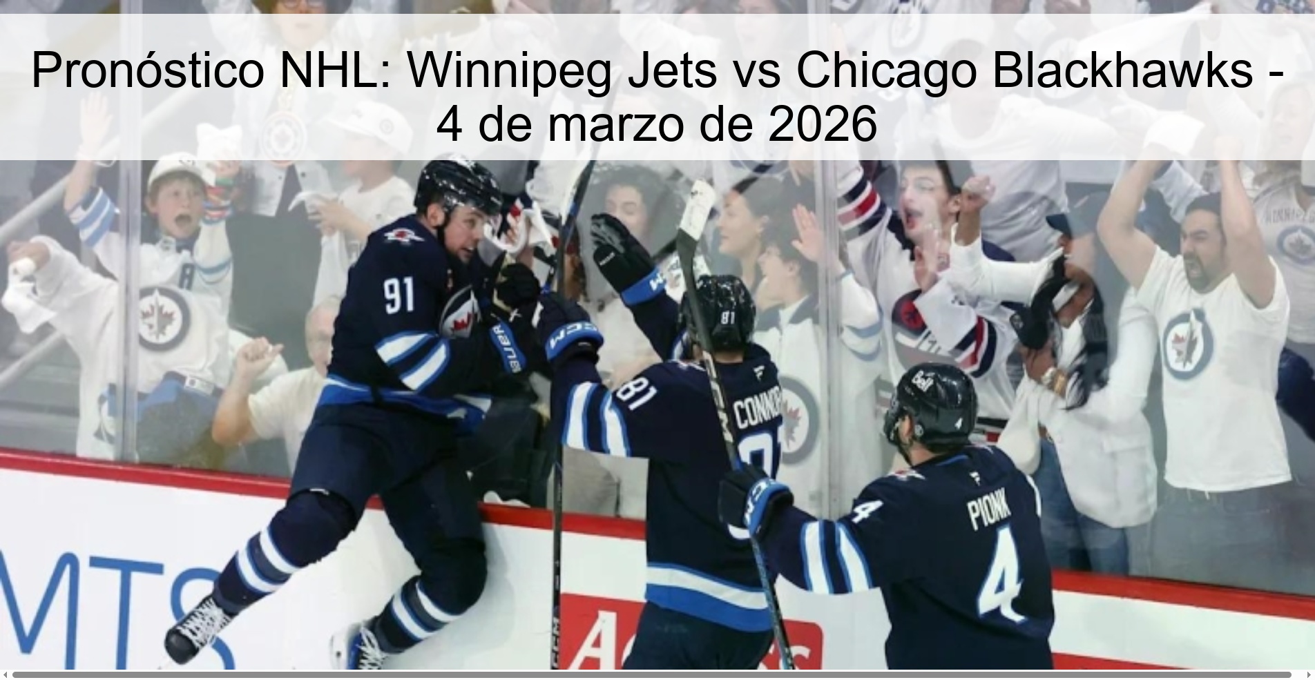 Pronóstico NHL: Winnipeg Jets vs Chicago Blackhawks - 4 de marzo de 2026