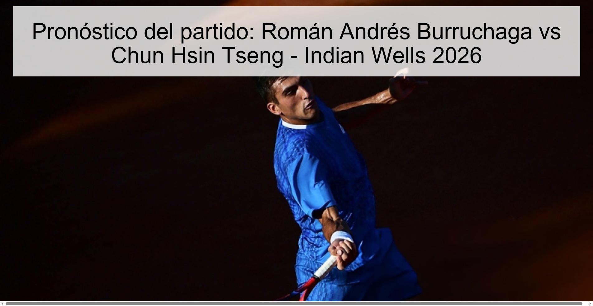 Match prediction: Román Andrés Burruchaga vs Chun Hsin Tseng - Indian Wells 2026