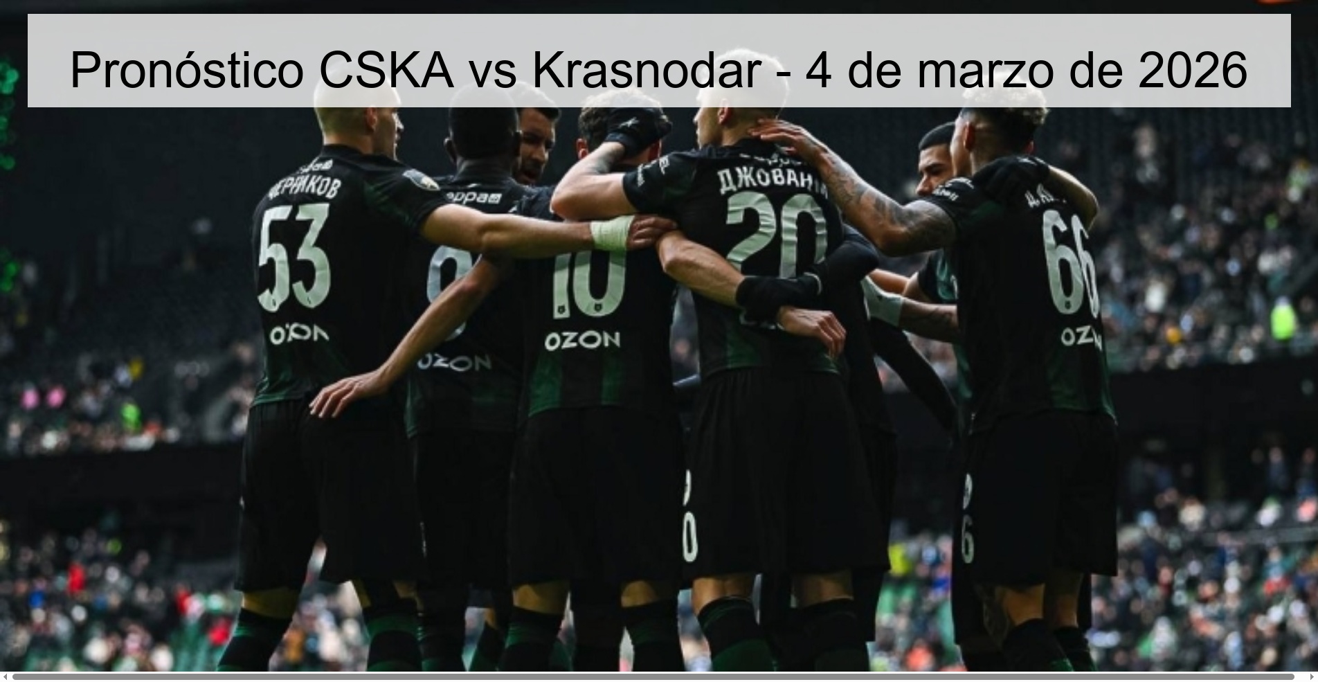 Pronóstico CSKA vs Krasnodar - 4 de marzo de 2026