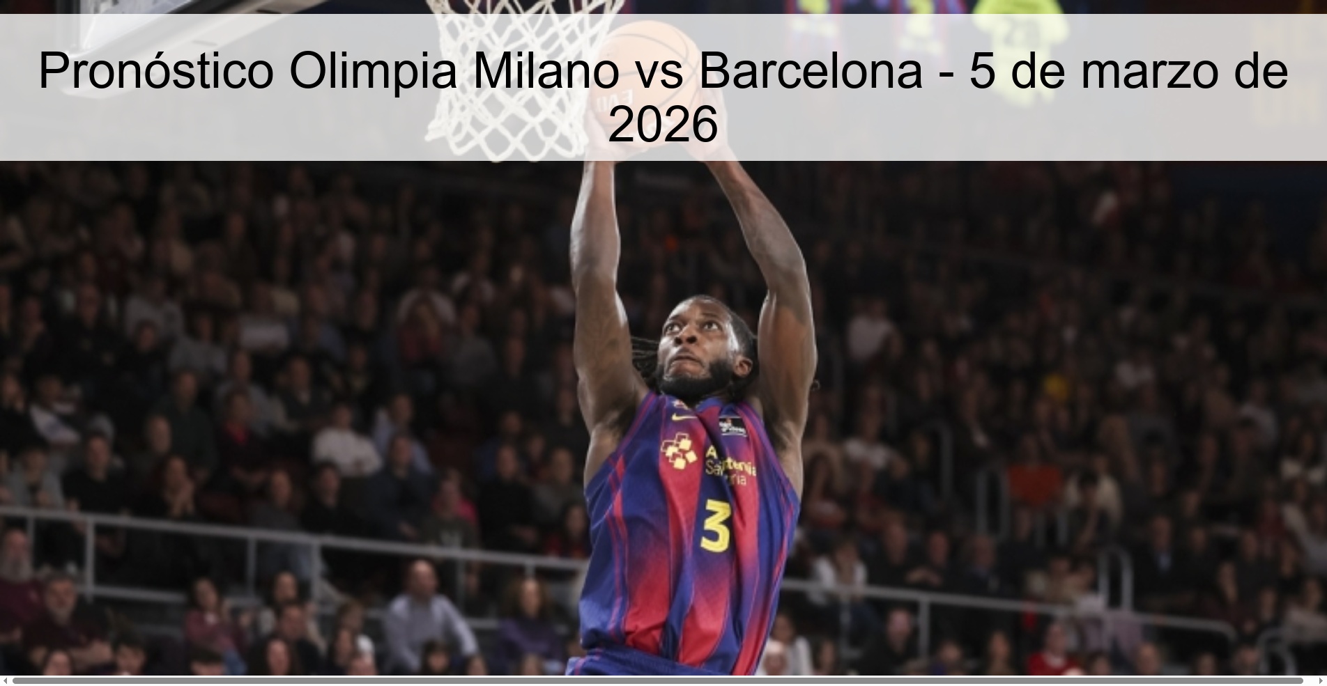 Pronóstico Olimpia Milano vs Barcelona - 5 de marzo de 2026