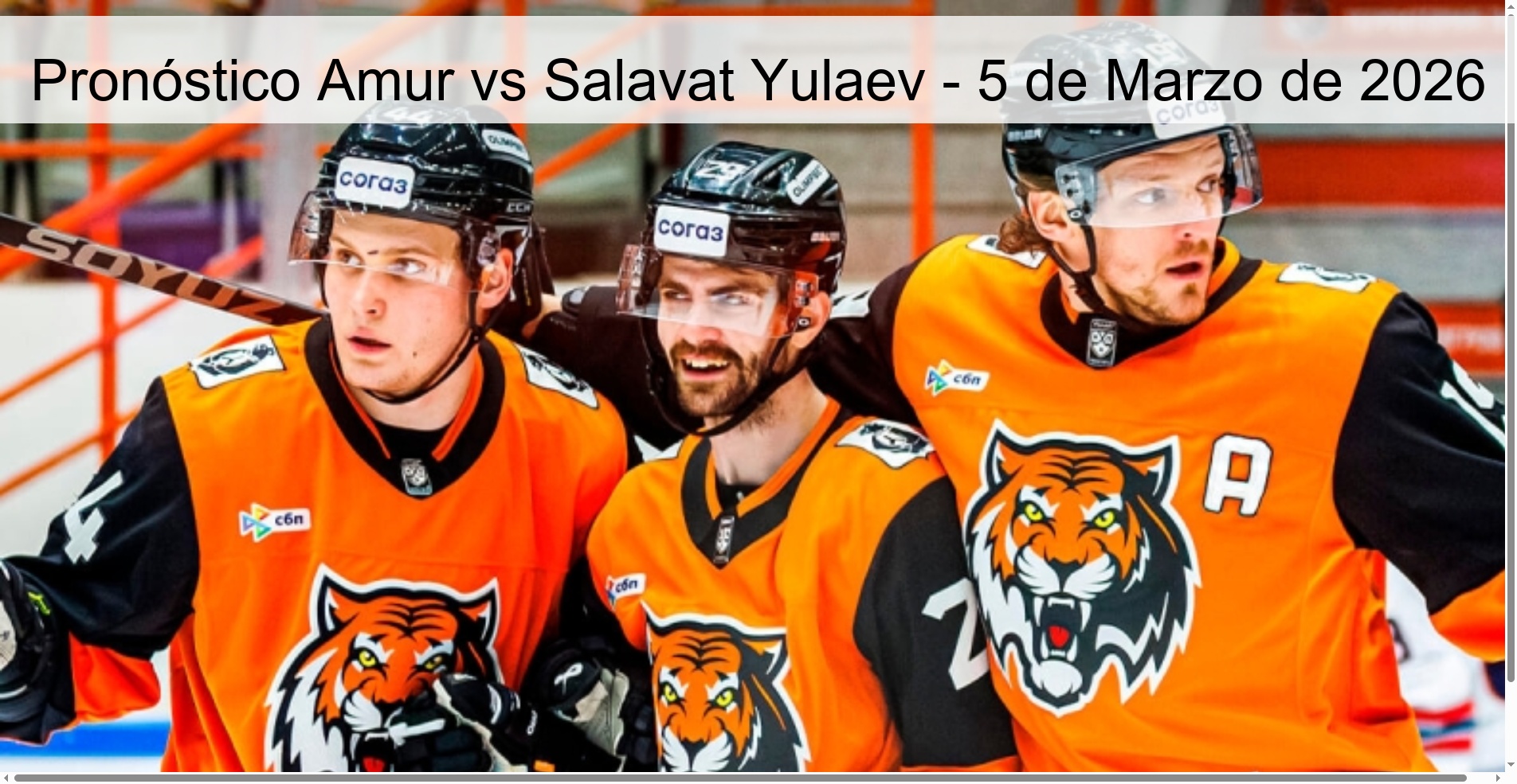 Pronóstico Amur vs Salavat Yulaev - 5 de Marzo de 2026