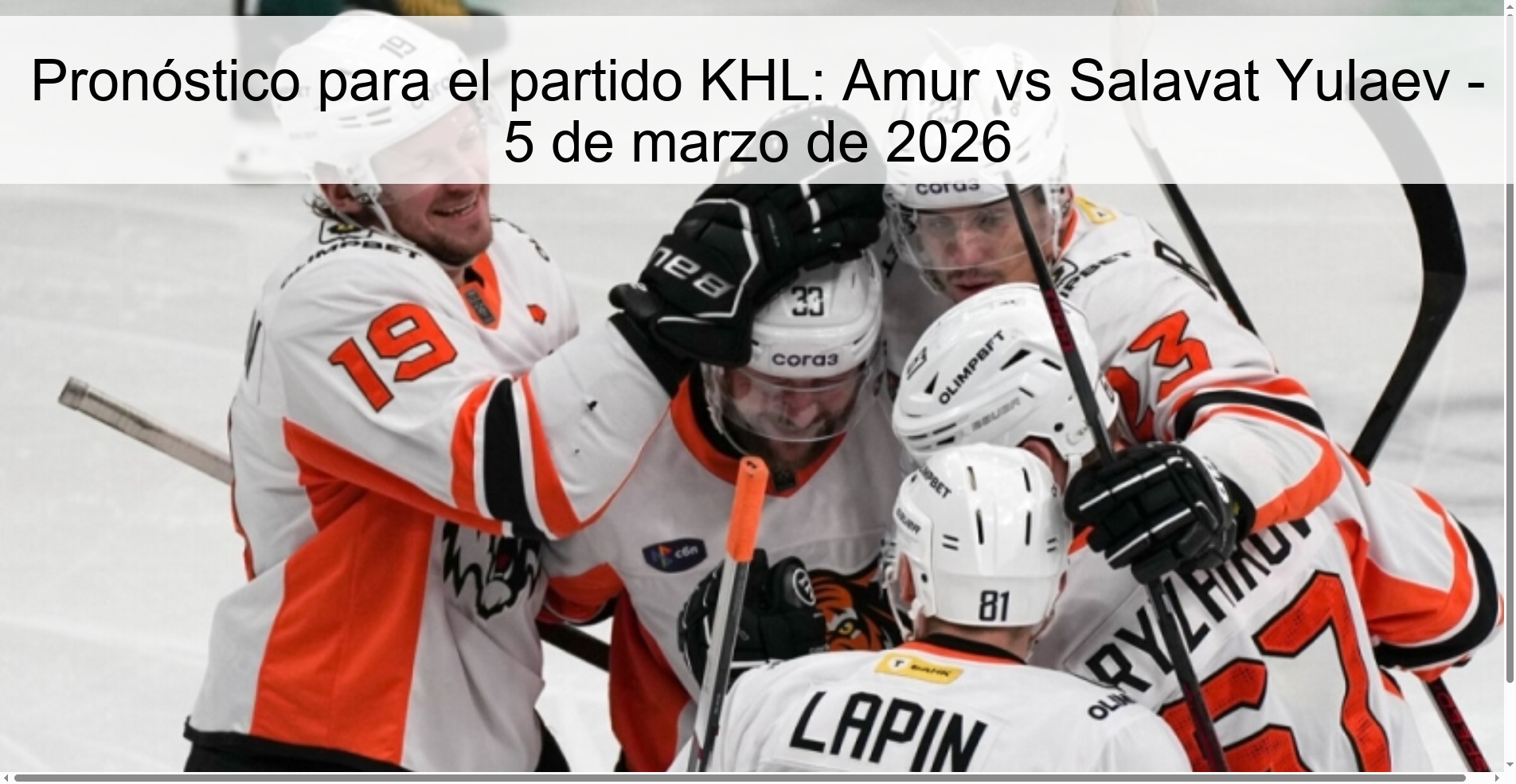 Prediction for the KHL match: Amur vs Salavat Yulaev - March 5, 2026