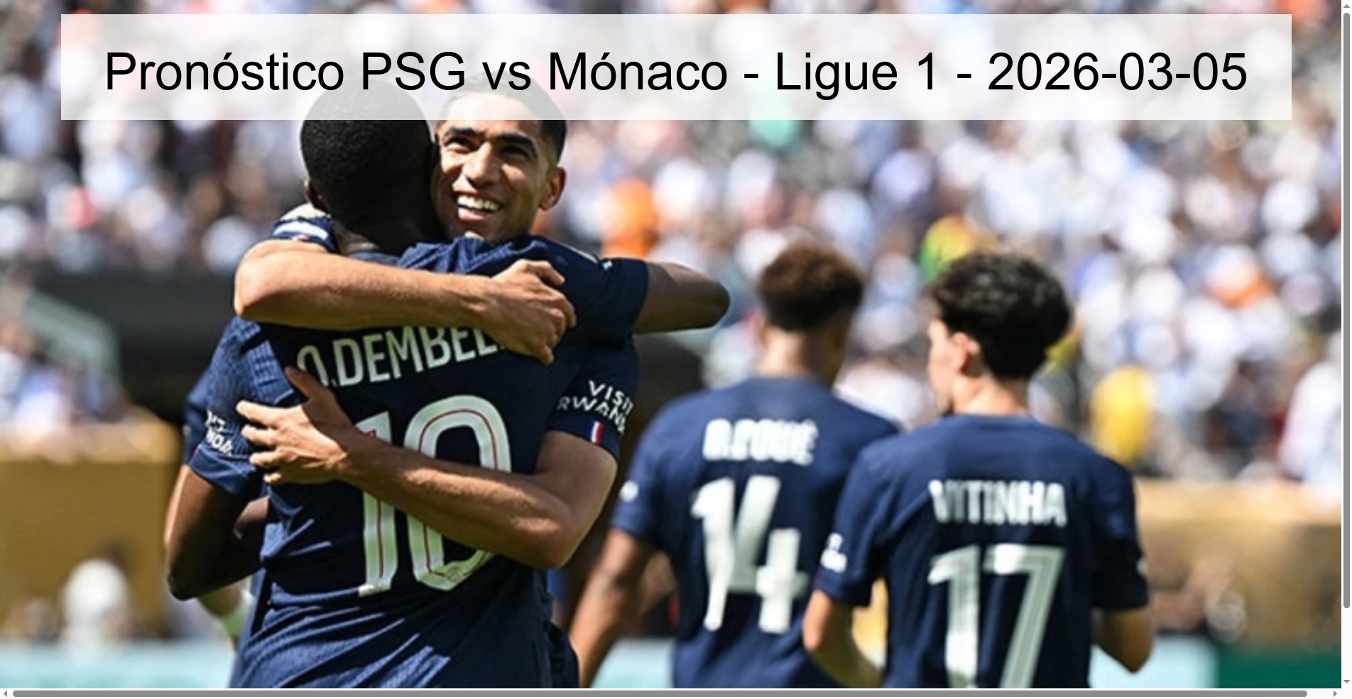 Pronóstico PSG vs Mónaco - Ligue 1 - 2026-03-05