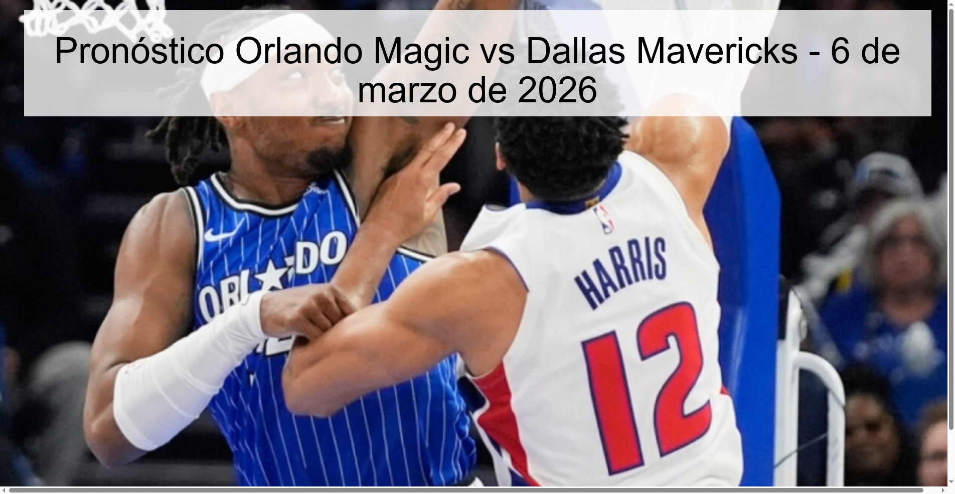 Orlando Magic vs Dallas Mavericks Prediction - March 6, 2026