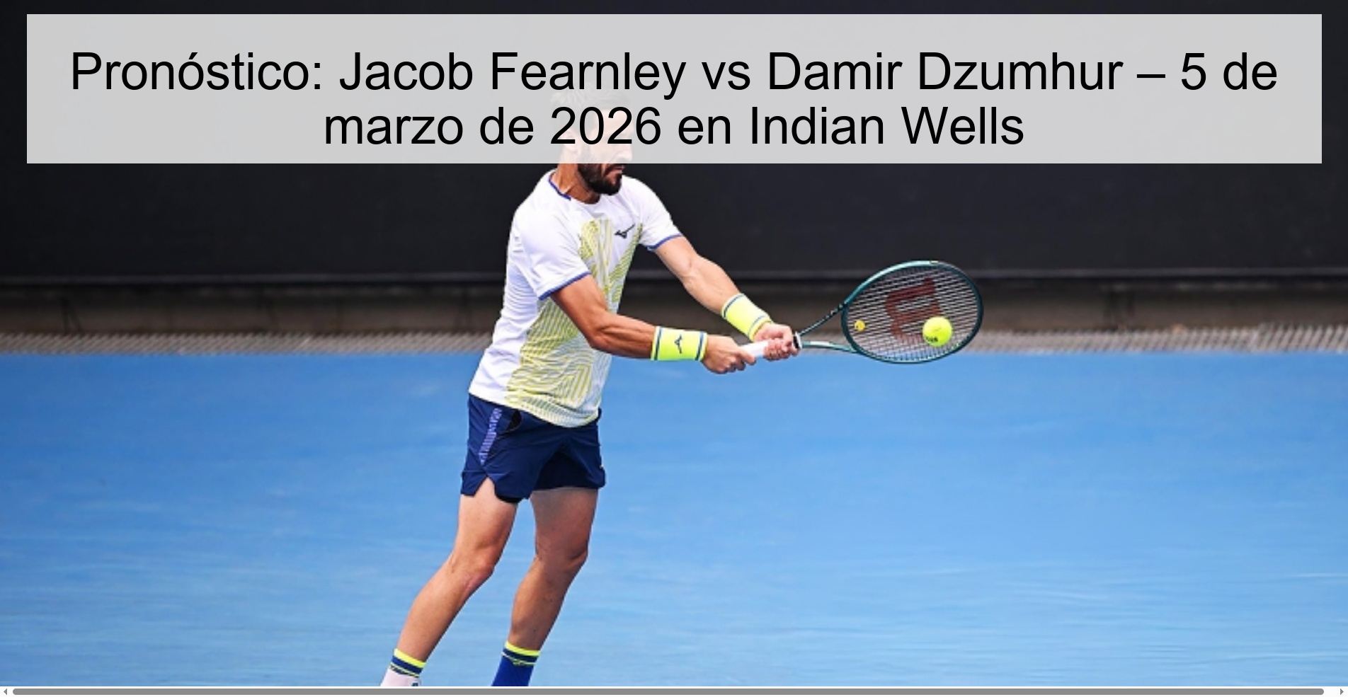 Prediction: Jacob Fearnley vs Damir Dzumhur – March 5, 2026 in Indian Wells