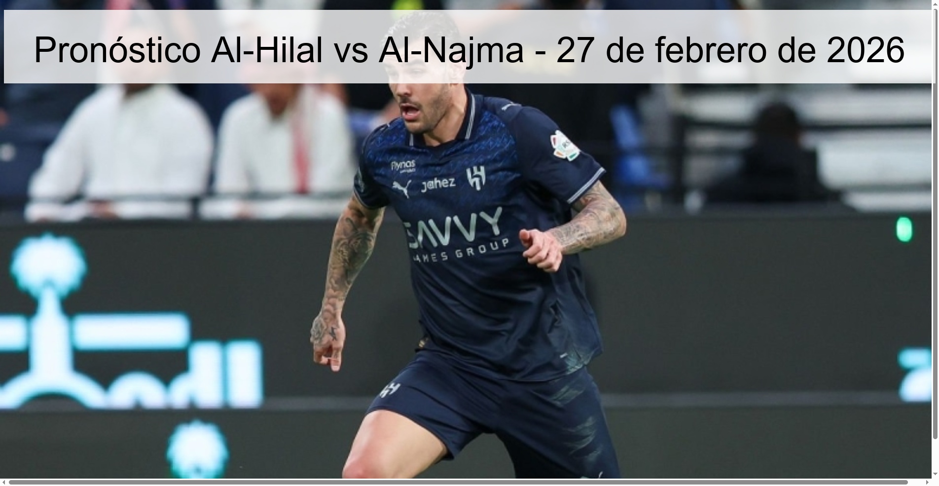 Pronóstico Al-Hilal vs Al-Najma - 27 de febrero de 2026