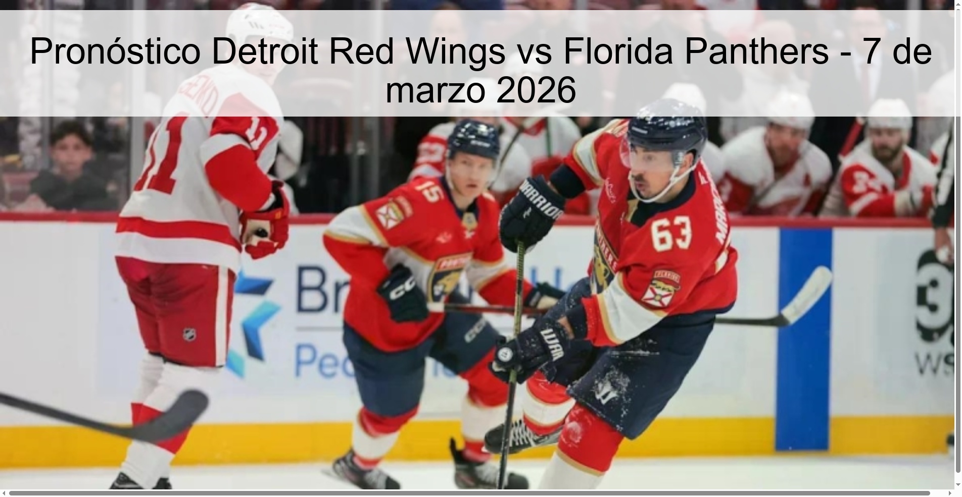 Pronóstico Detroit Red Wings vs Florida Panthers - 7 de marzo 2026