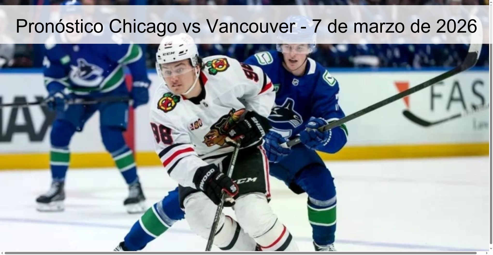 Chicago vs Vancouver Prediction – March 7, 2026