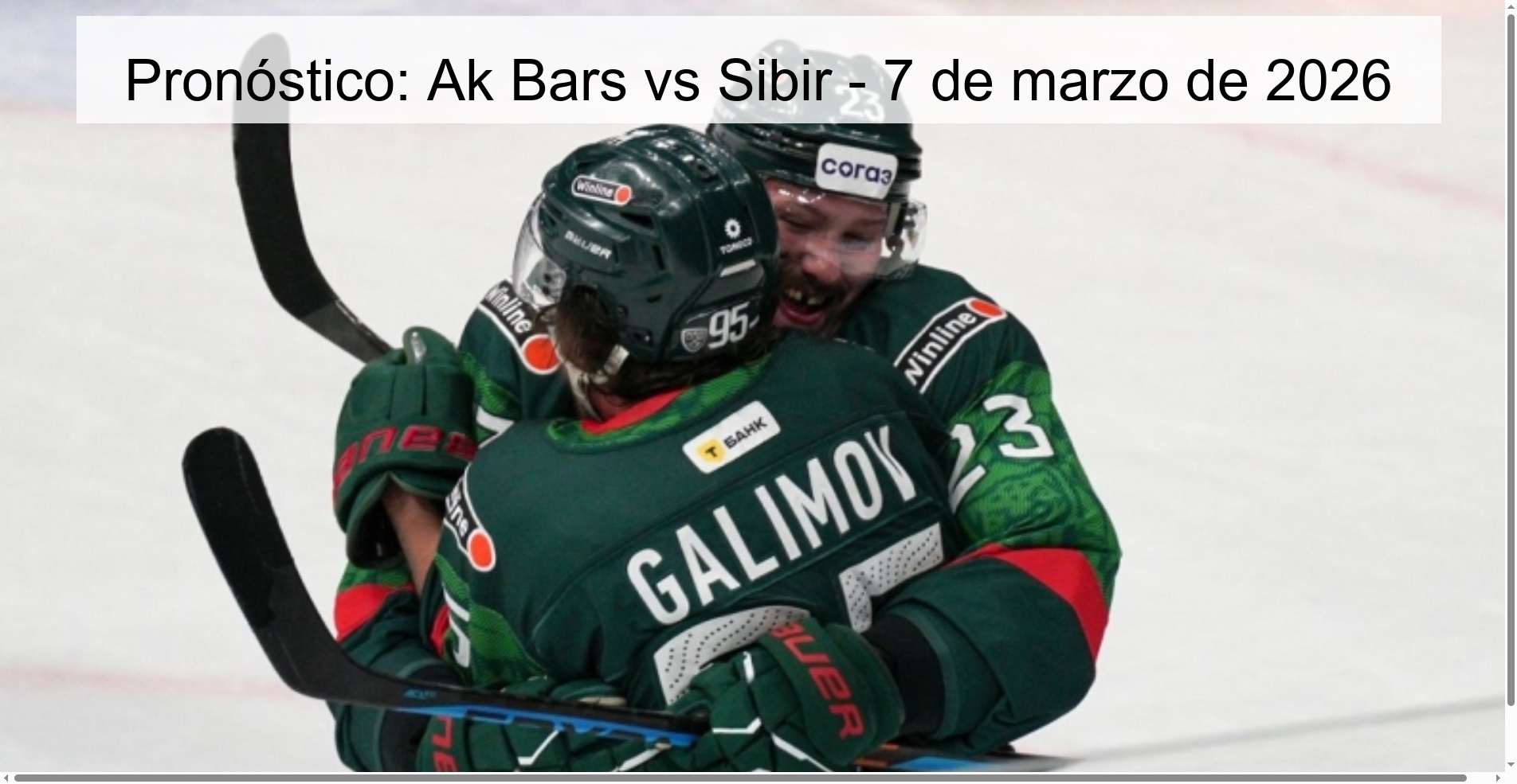 Prediction: Ak Bars vs Sibir – March 7, 2026
