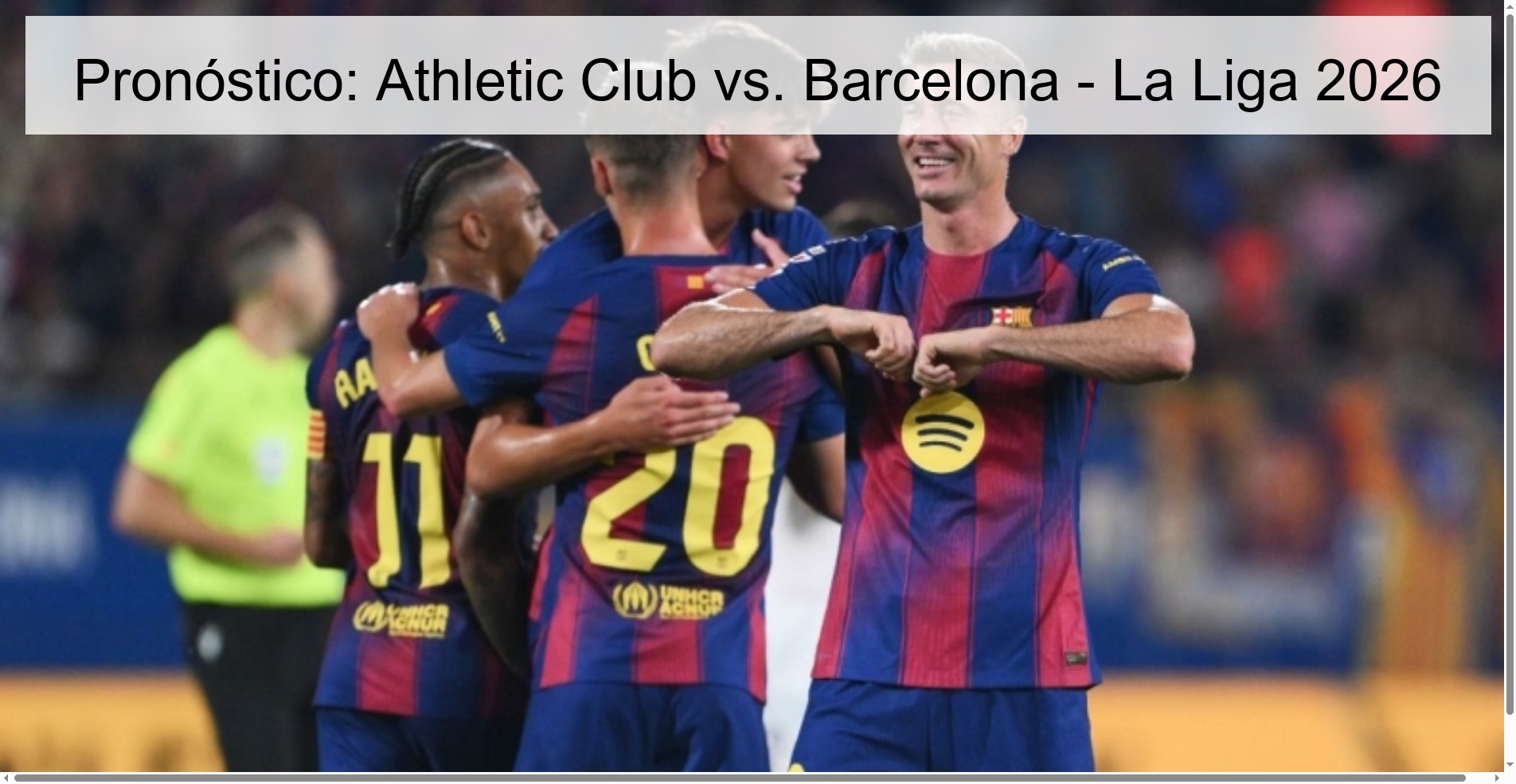 Pronóstico: Athletic Club vs. Barcelona - La Liga 2026
