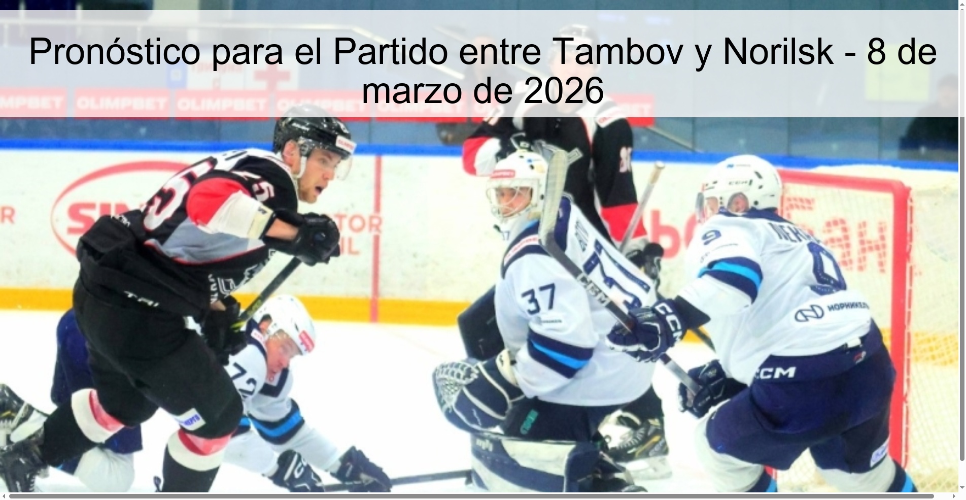 Prediction for the Match between Tambov and Norilsk - March 8, 2026