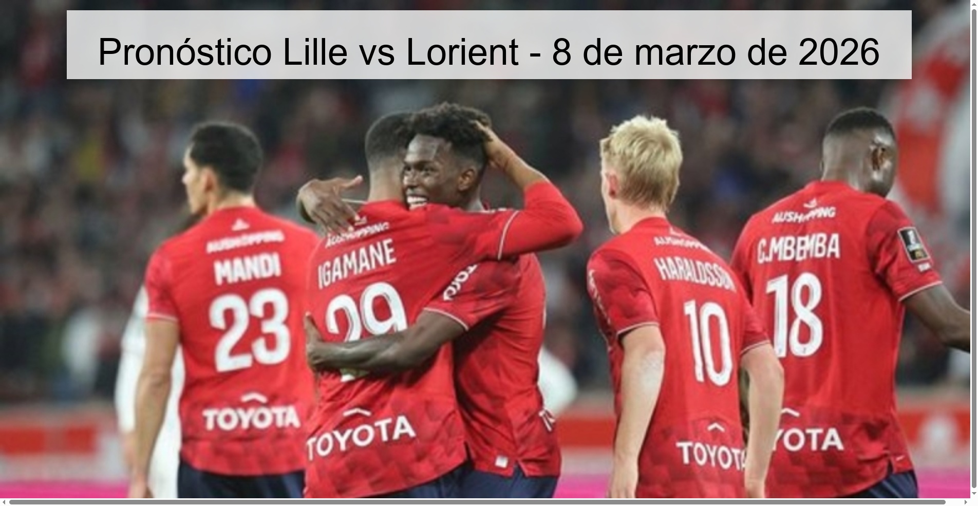 Pronóstico Lille vs Lorient - 8 de marzo de 2026