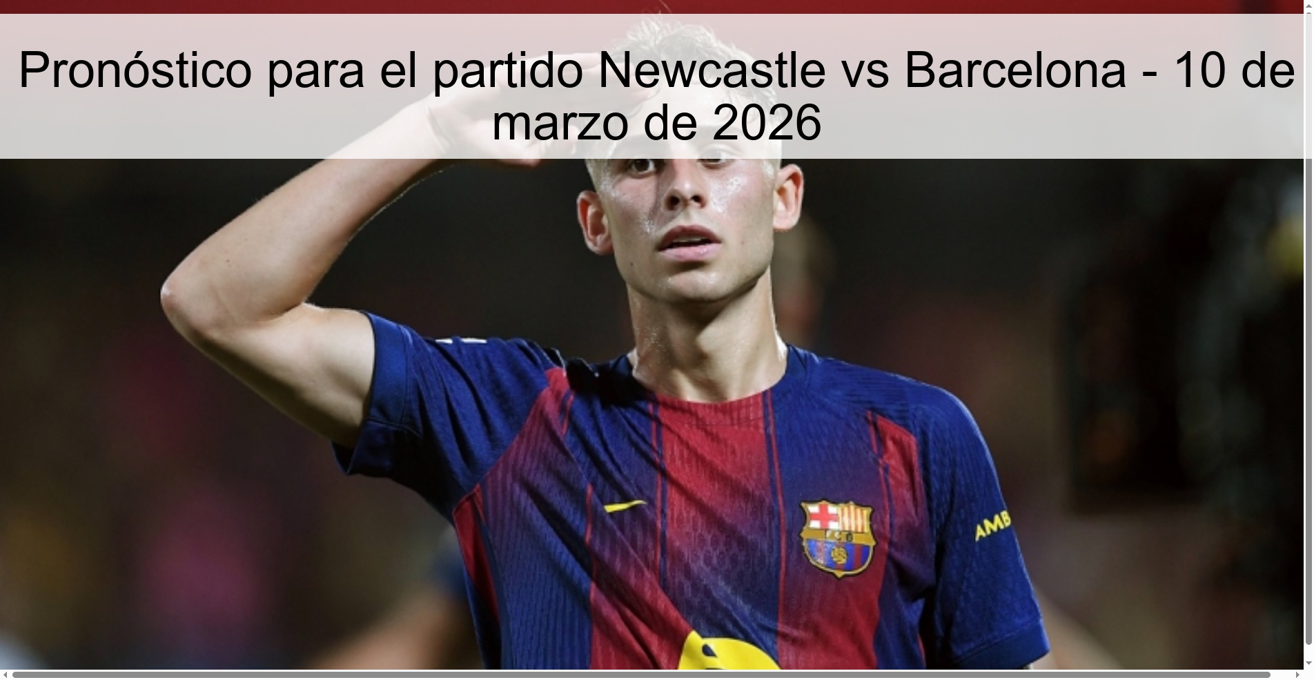 Prediction for the Newcastle vs Barcelona match - March 10, 2026