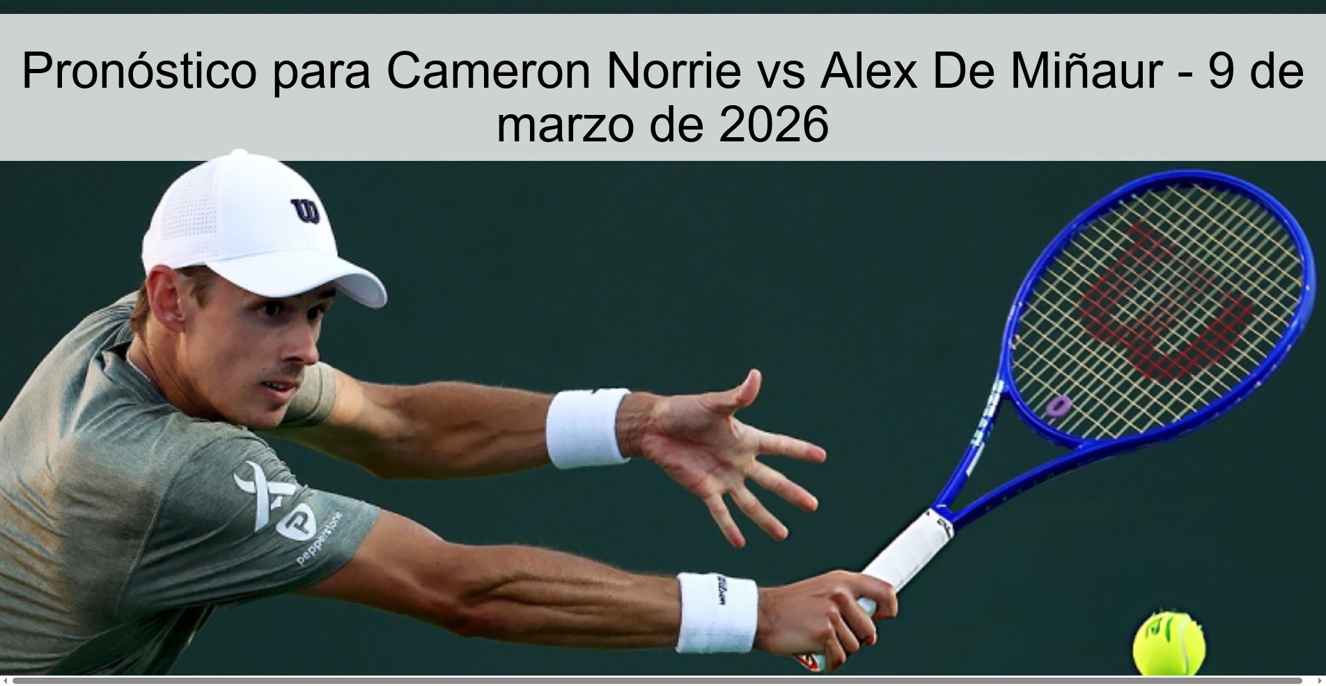 Pronóstico para Cameron Norrie vs Alex De Miñaur - 9 de marzo de 2026