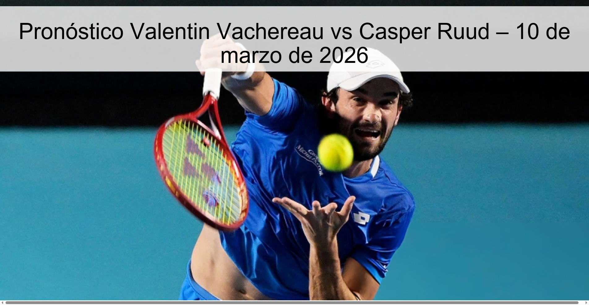 Valentin Vachereau vs Casper Ruud Prediction – March 10, 2026 Valentin Vachereau vs Casper Ruud Prediction – March 10, 2026
