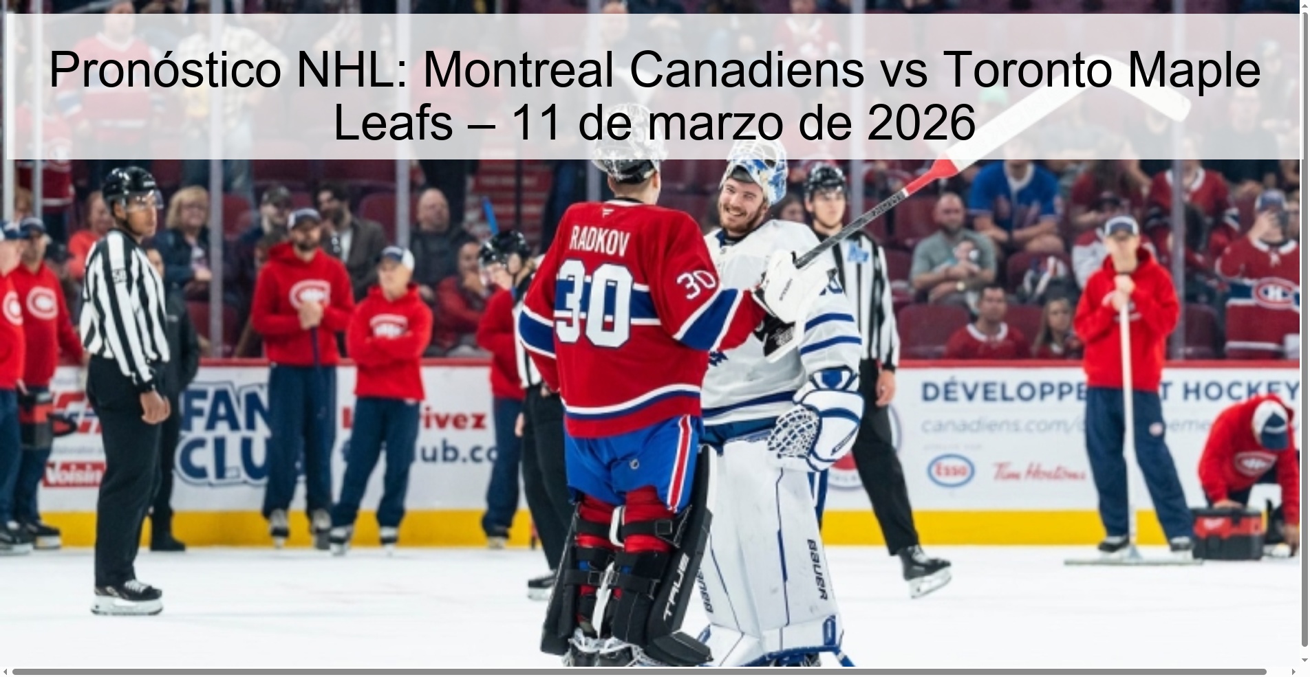 NHL Prediction: Montreal Canadiens vs Toronto Maple Leafs – March 11, 2026