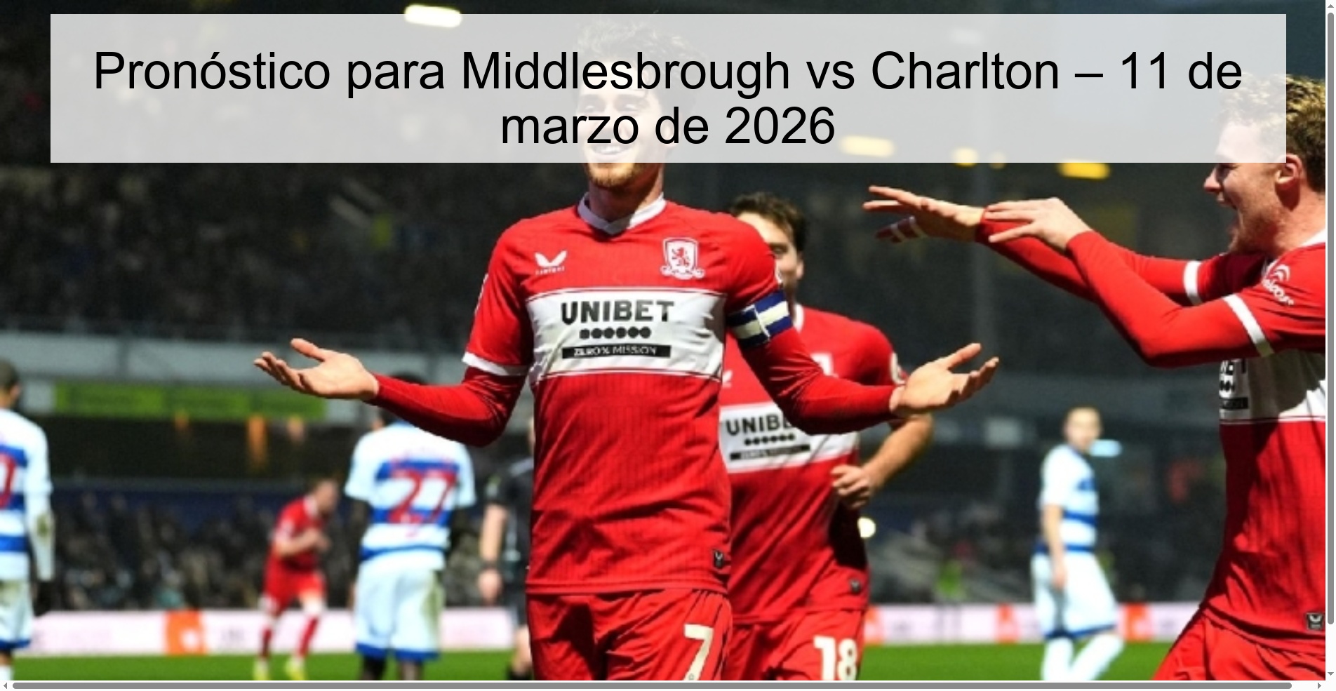 Prediction for Middlesbrough vs Charlton – March 11, 2026