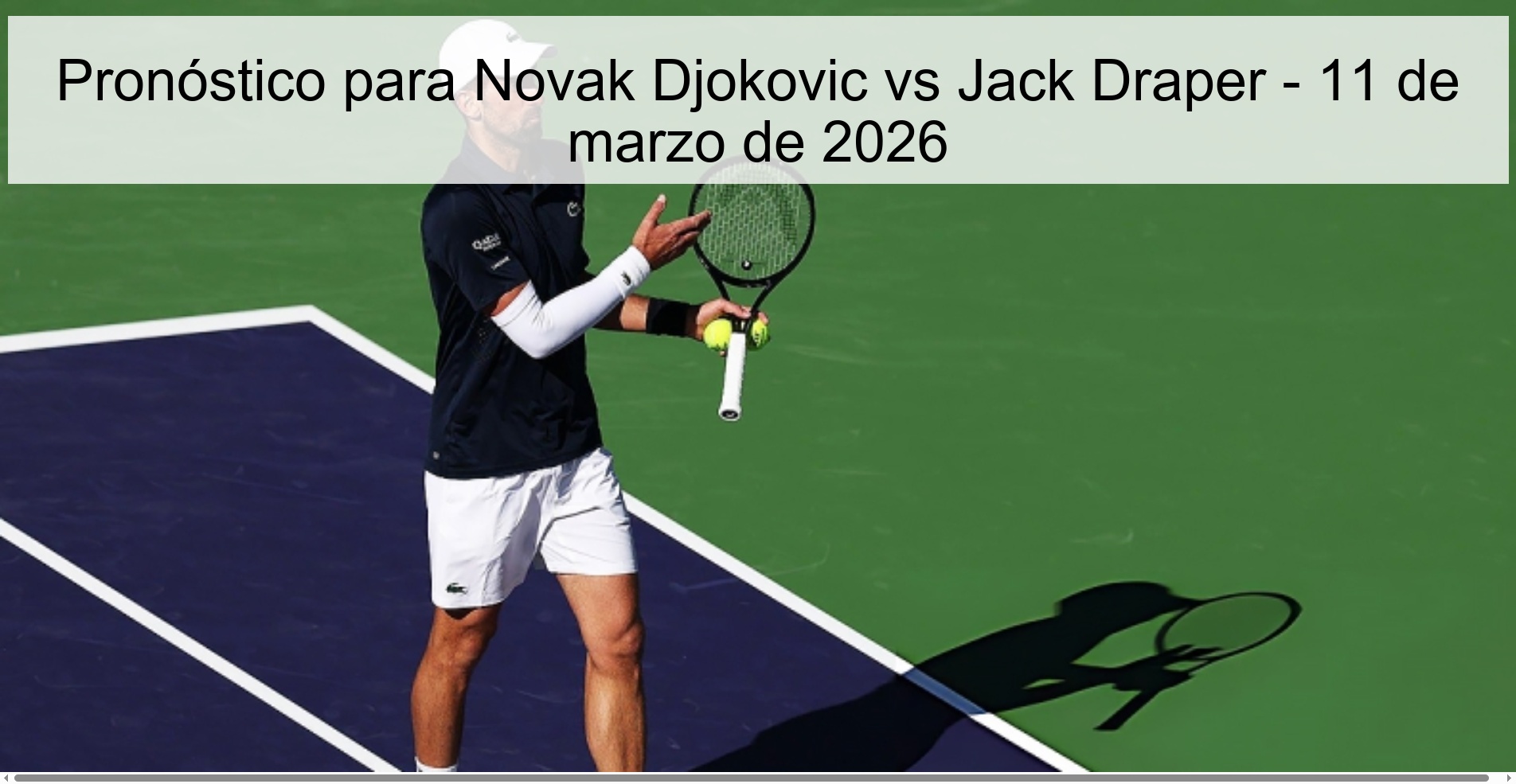 Prediction for Novak Djokovic vs Jack Draper – March 11, 2026