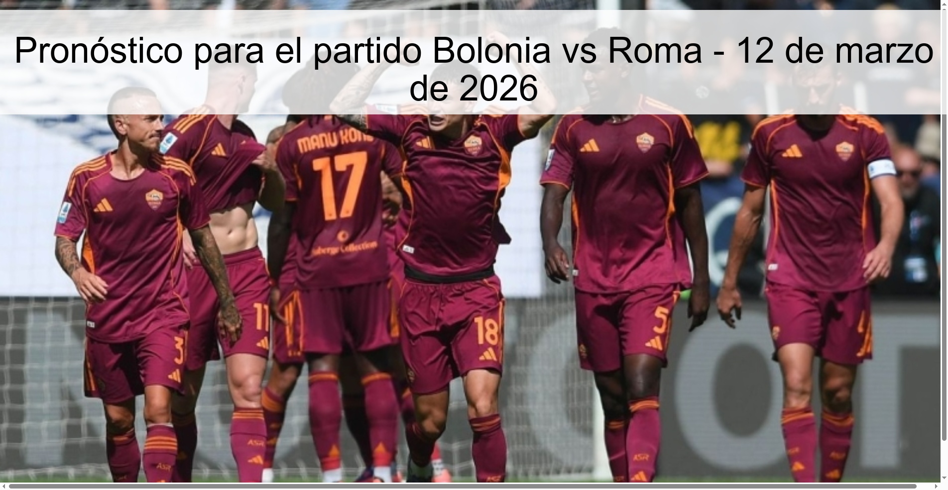 Prediction for the match Bologna vs Rome - March 12, 2026