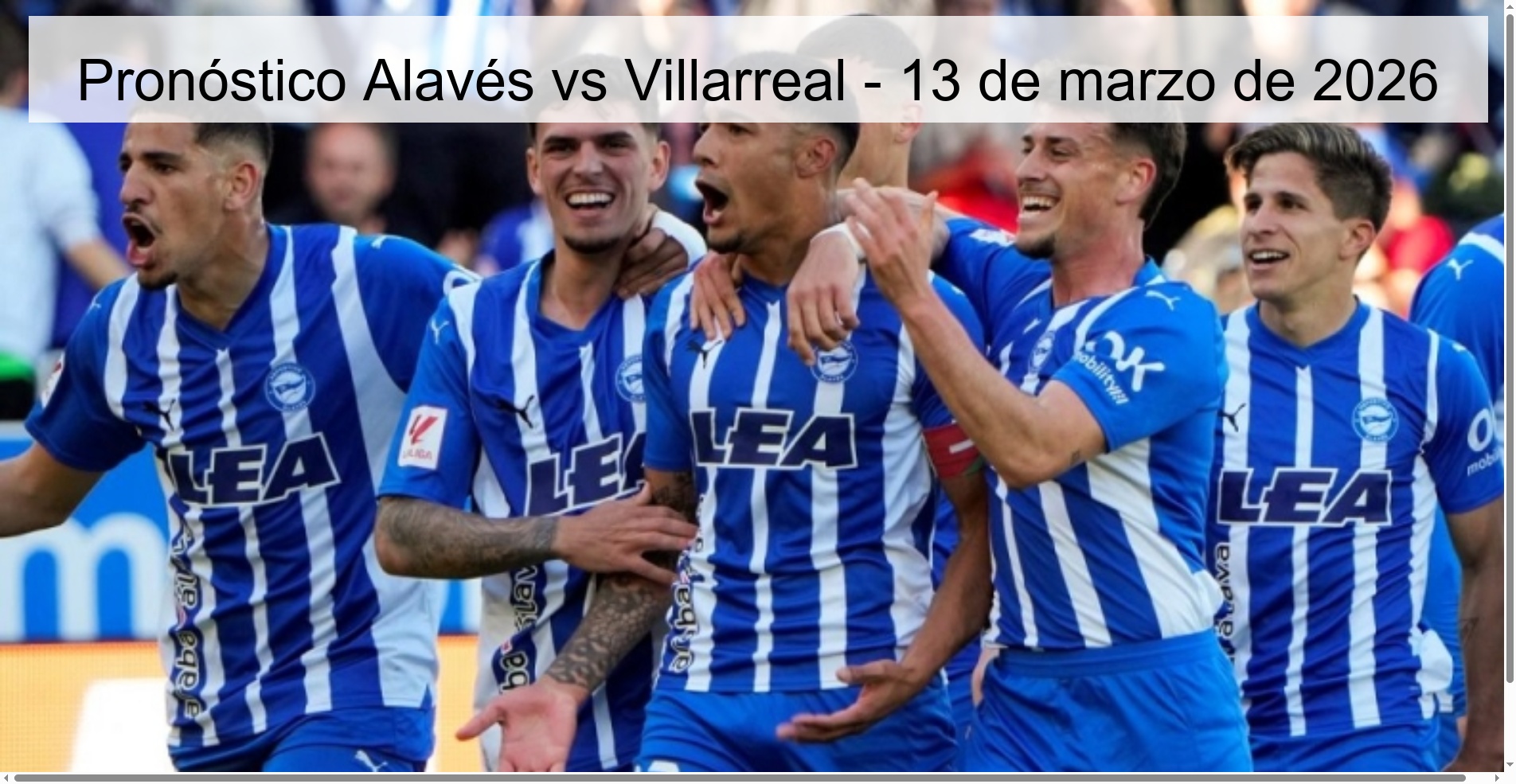 Pronóstico Alavés vs Villarreal - 13 de marzo de 2026
