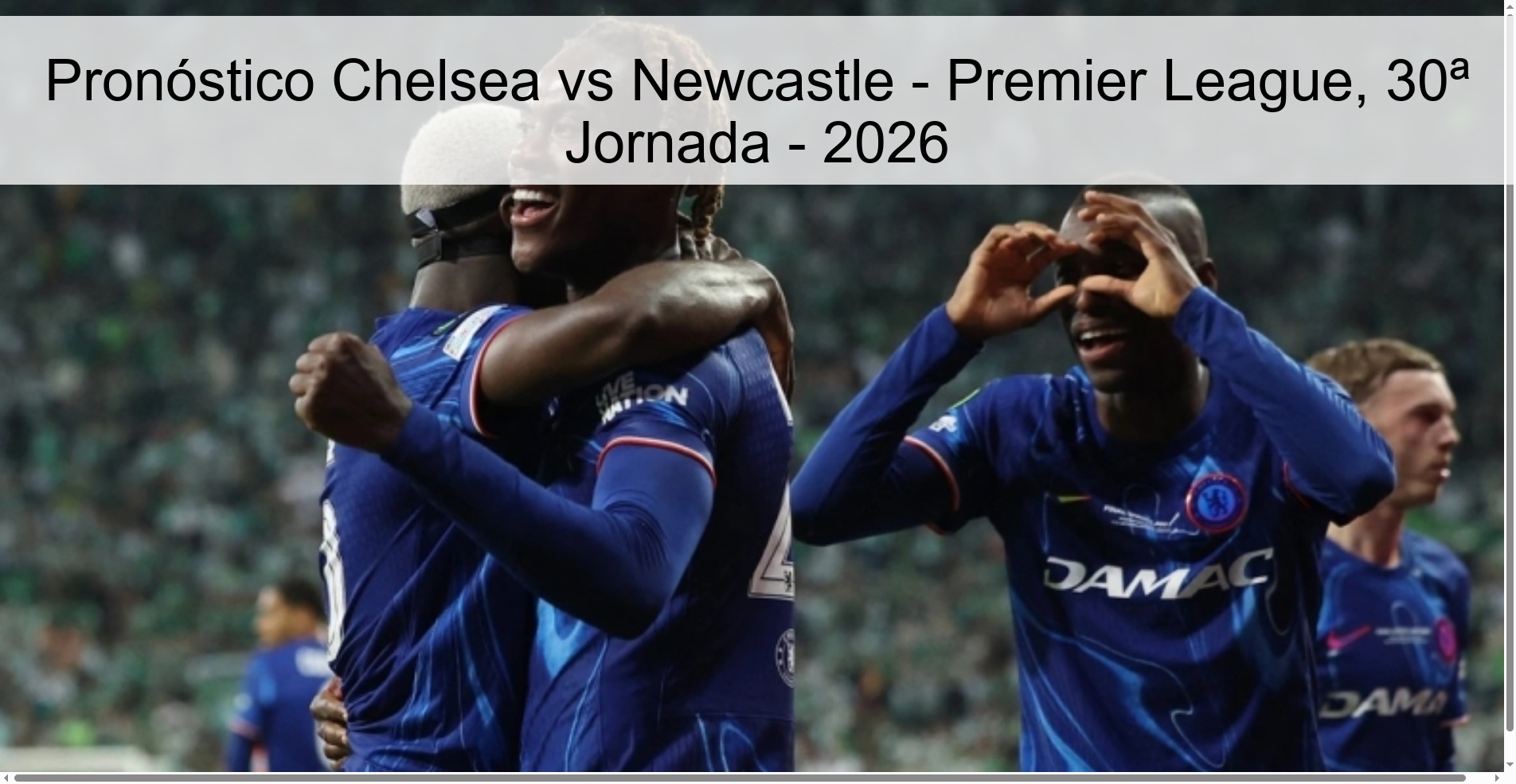 Chelsea vs Newcastle Prediction - Premier League, Matchday 30 - 2026