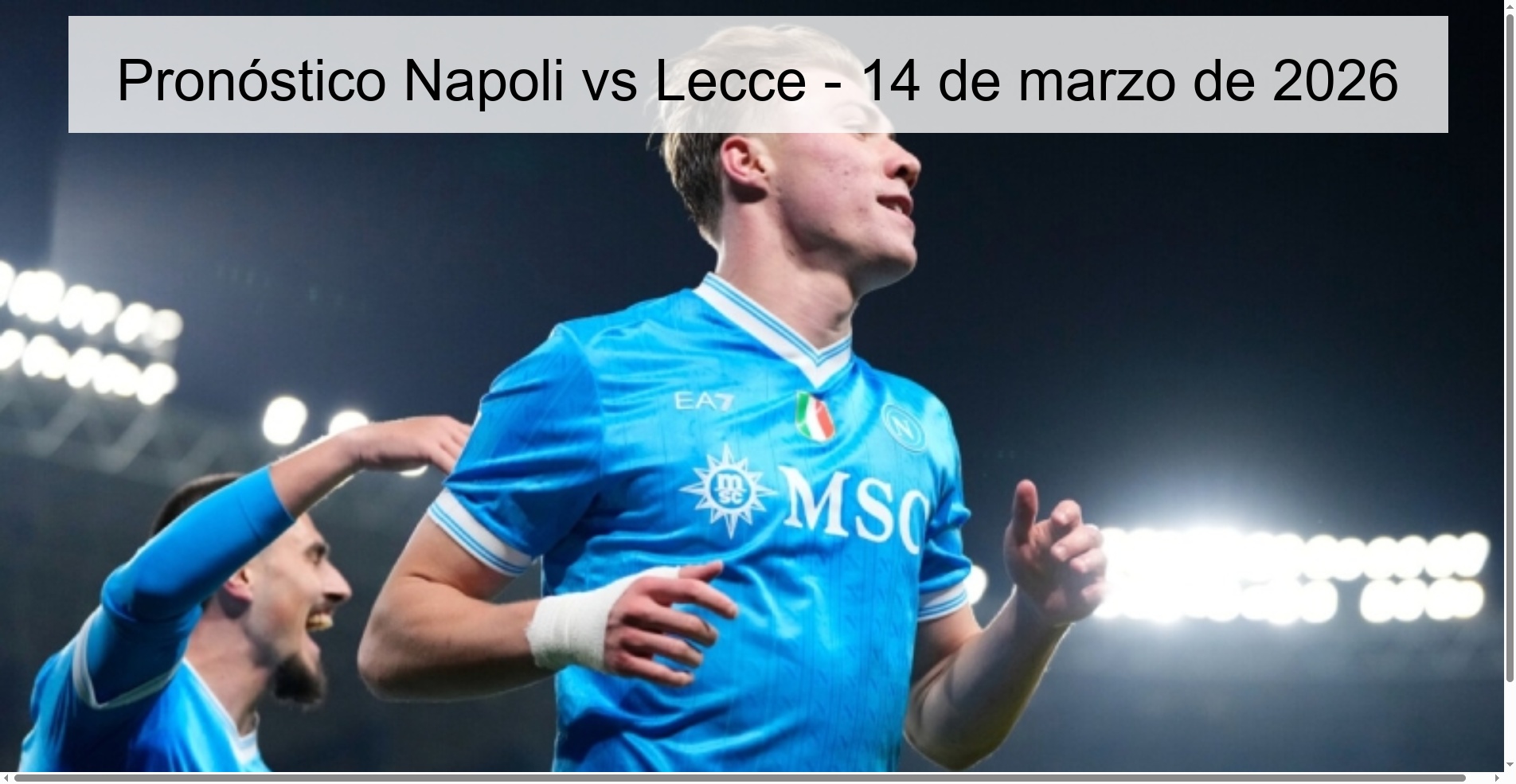 Pronóstico Napoli vs Lecce - 14 de marzo de 2026