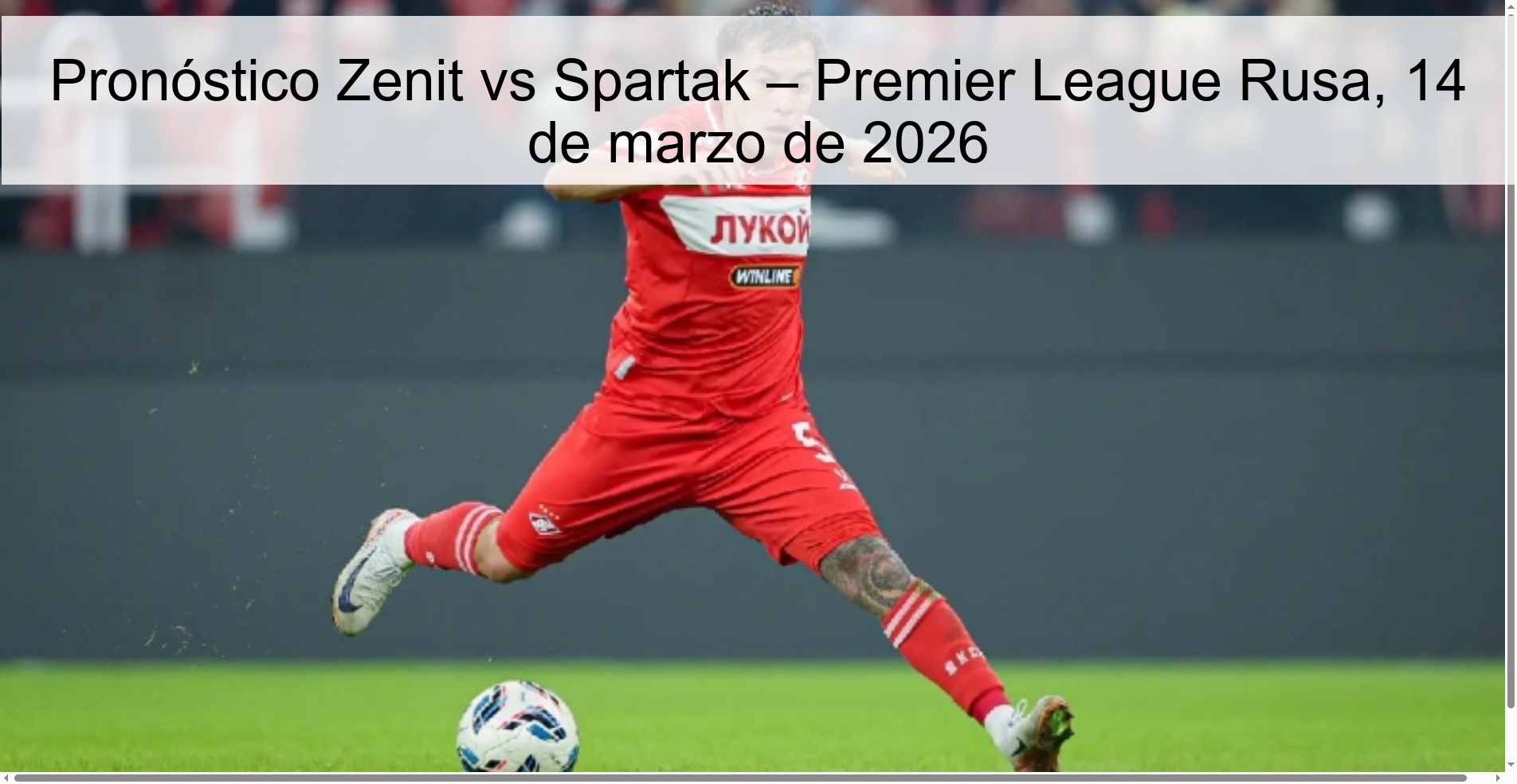 Zenit vs Spartak Prediction – Russian Premier League, March 14, 2026
