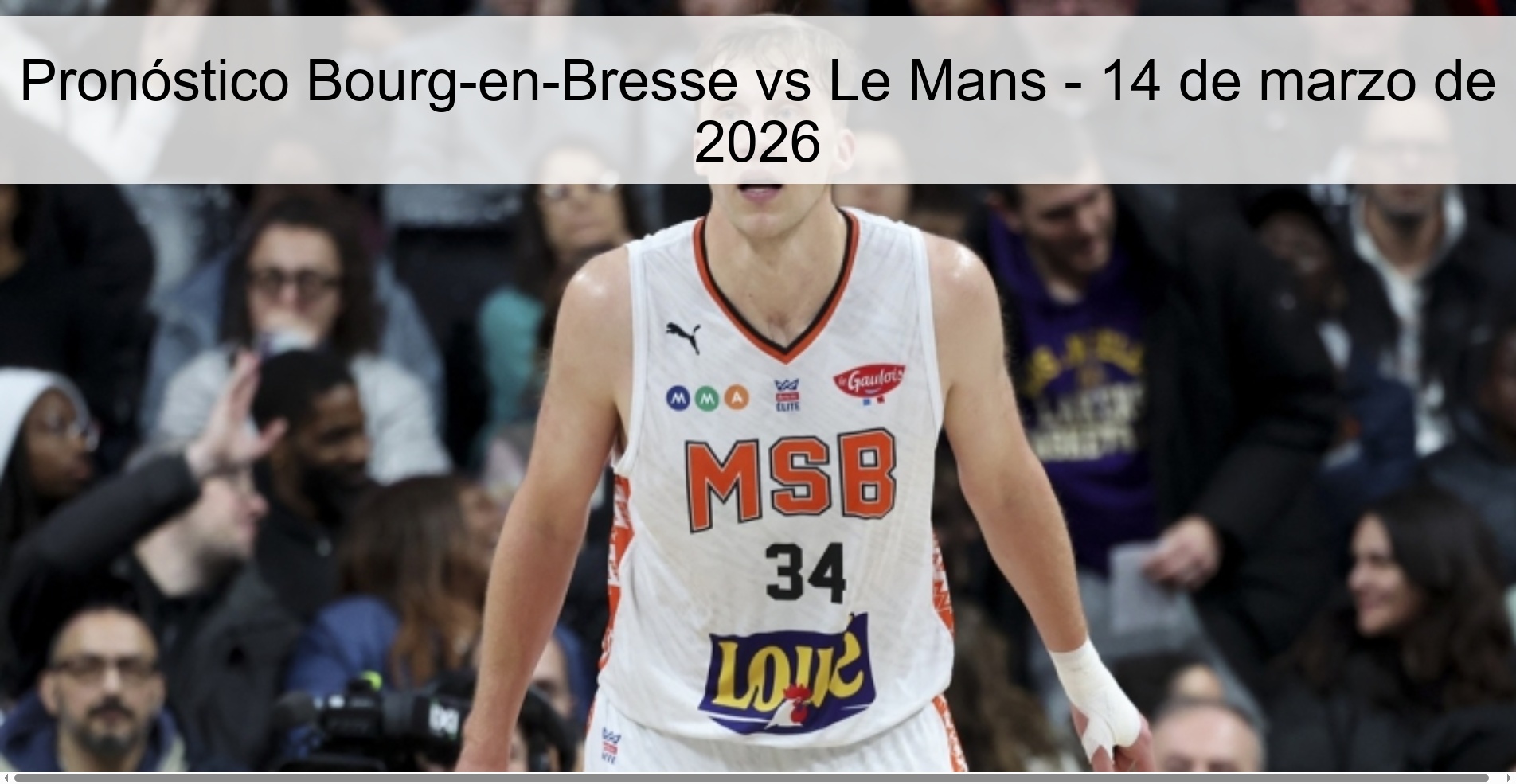 Pronóstico Bourg-en-Bresse vs Le Mans - 14 de marzo de 2026