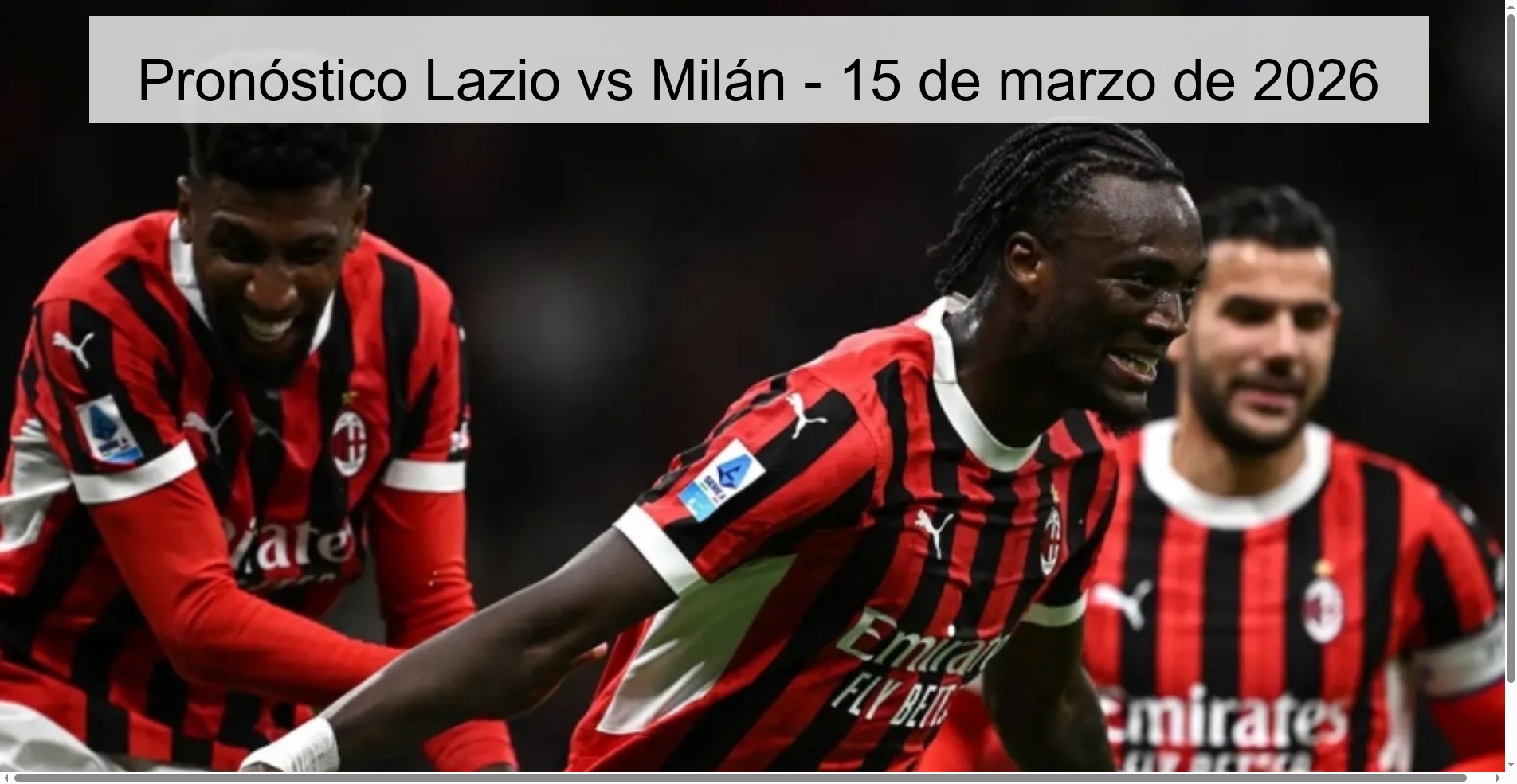 Pronóstico Lazio vs Milán - 15 de marzo de 2026