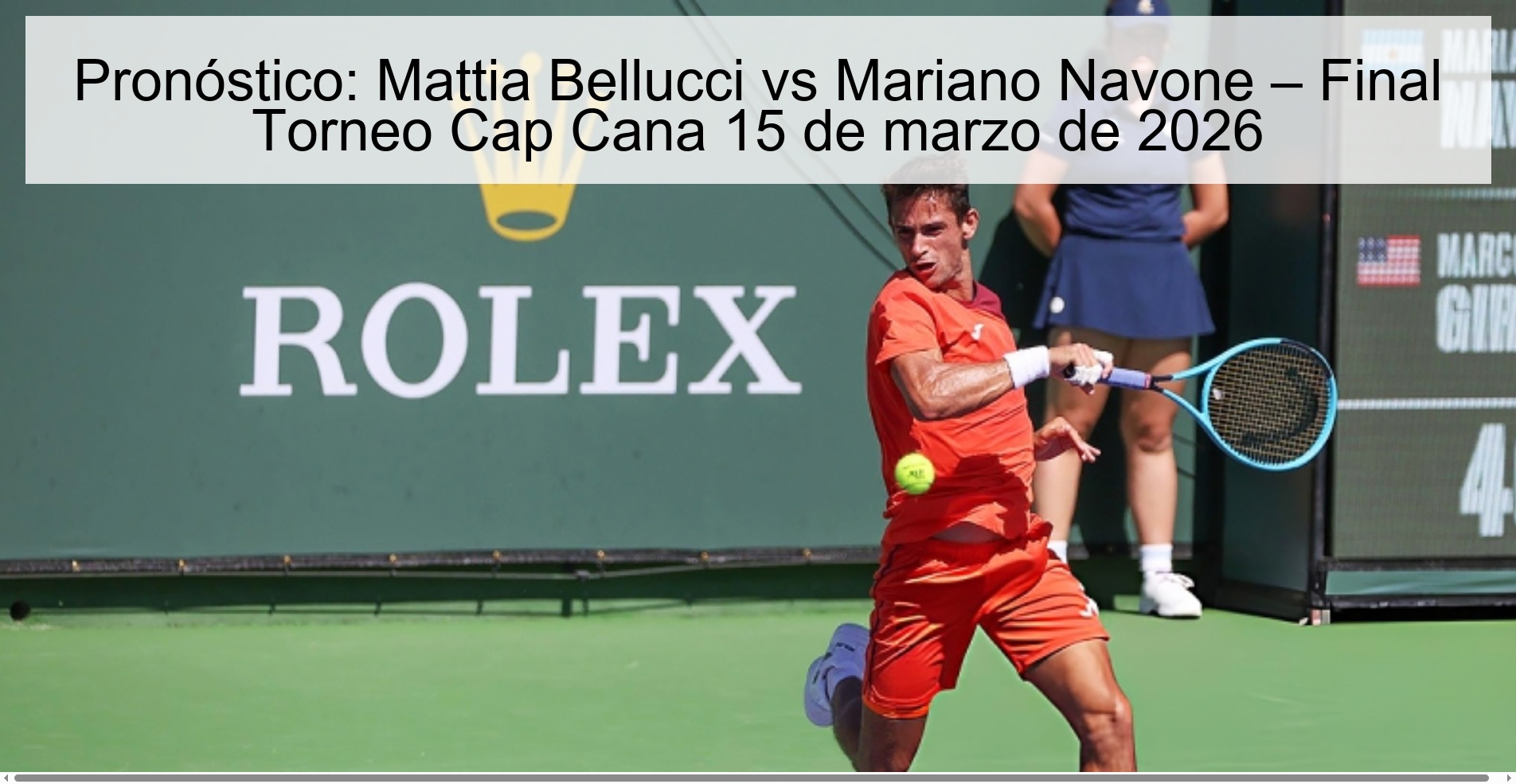 Prediction: Mattia Bellucci vs Mariano Navone – Cap Cana Tournament Final March 15, 2026