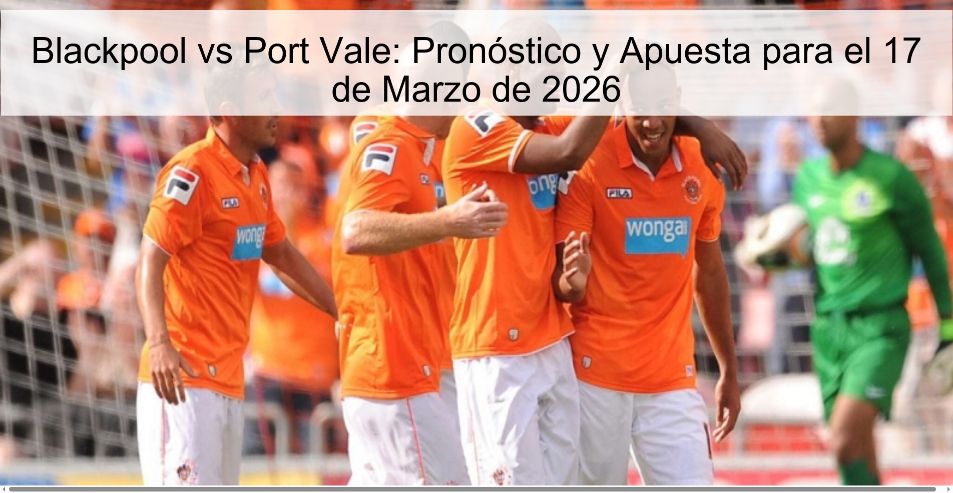 Blackpool vs Port Vale: Prediction and Bet for March 17, 2026