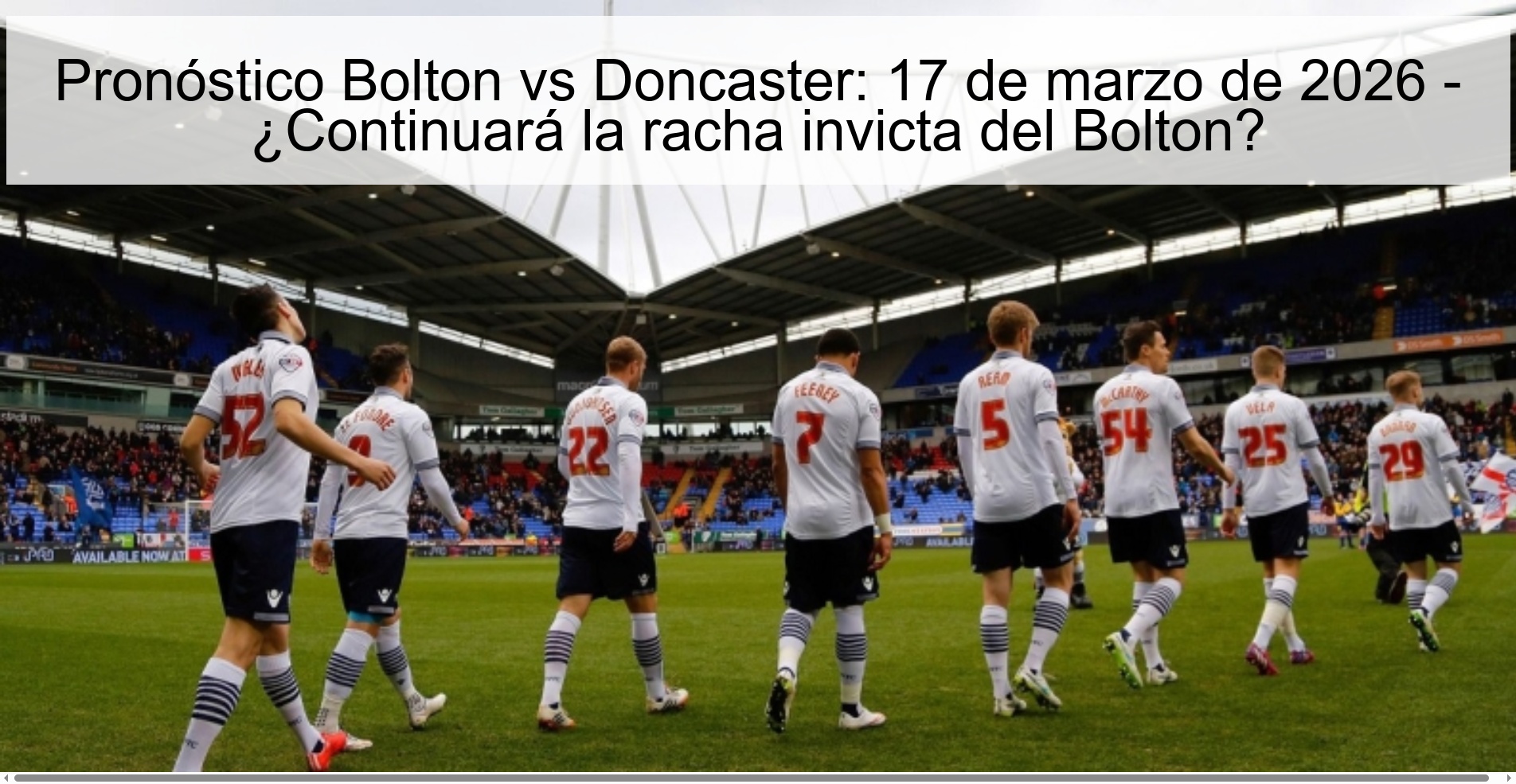 Pronóstico Bolton vs Doncaster: 17 de marzo de 2026 - ¿Continuará la racha invicta del Bolton? Pronóstico Bolton vs Doncaster: 17 de marzo de 2026 - ¿Continuará la racha invicta del Bolton?