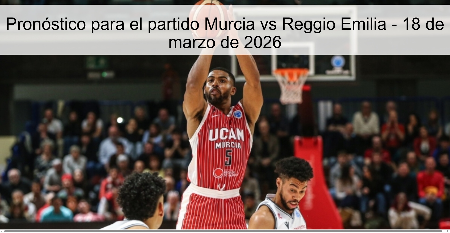 Pronóstico para el partido Murcia vs Reggio Emilia - 18 de marzo de 2026 Pronóstico para el partido Murcia vs Reggio Emilia - 18 de marzo de 2026