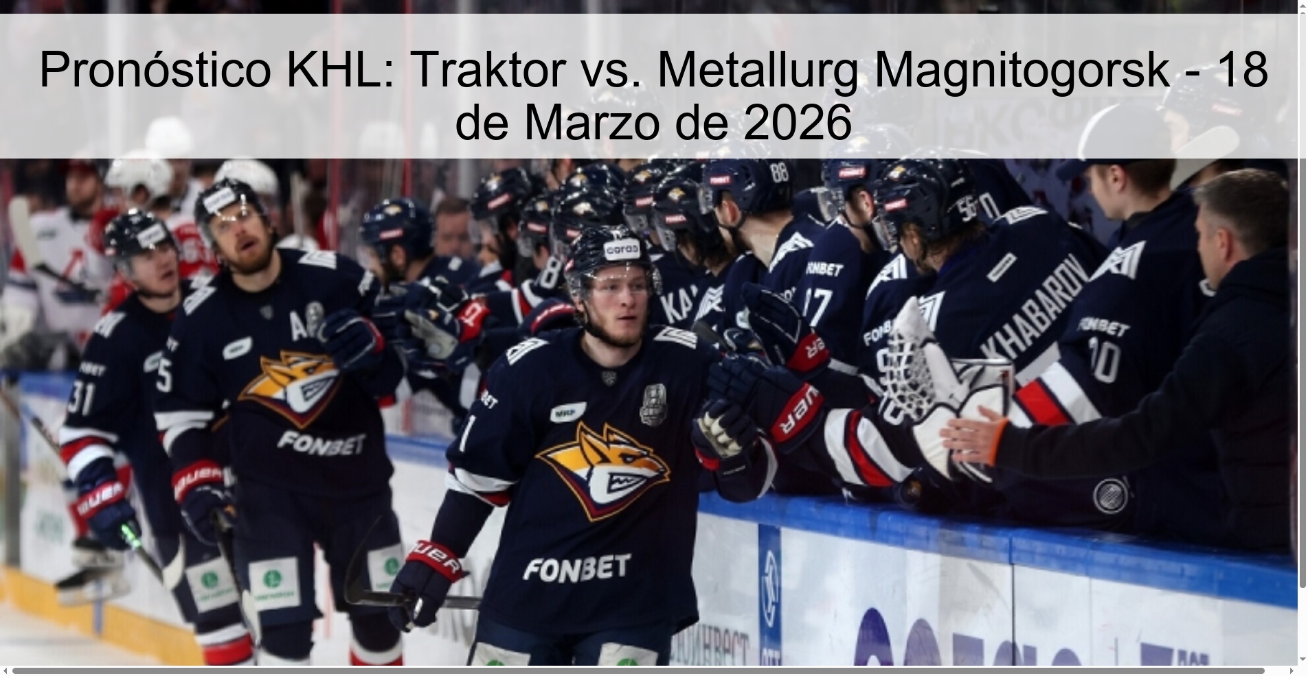 KHL Prediction: Traktor vs. Metallurg Magnitogorsk - March 18, 2026