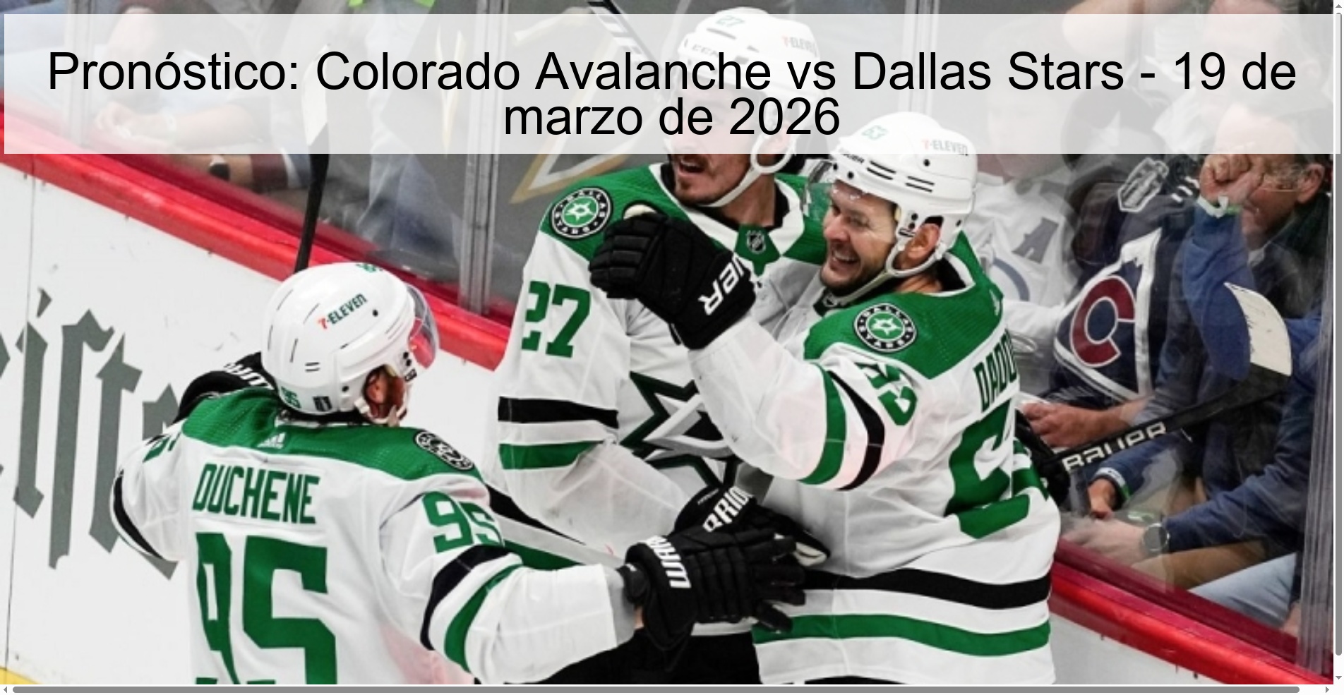 Prediction: Colorado Avalanche vs Dallas Stars – March 19, 2026