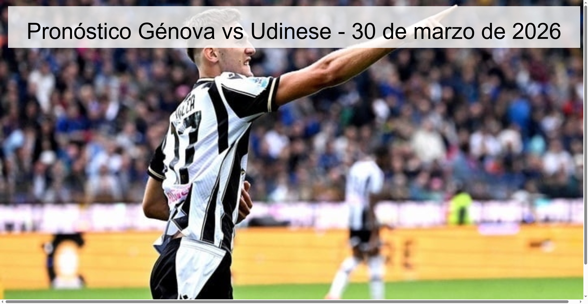 Genoa vs Udinese Prediction – March 30, 2026