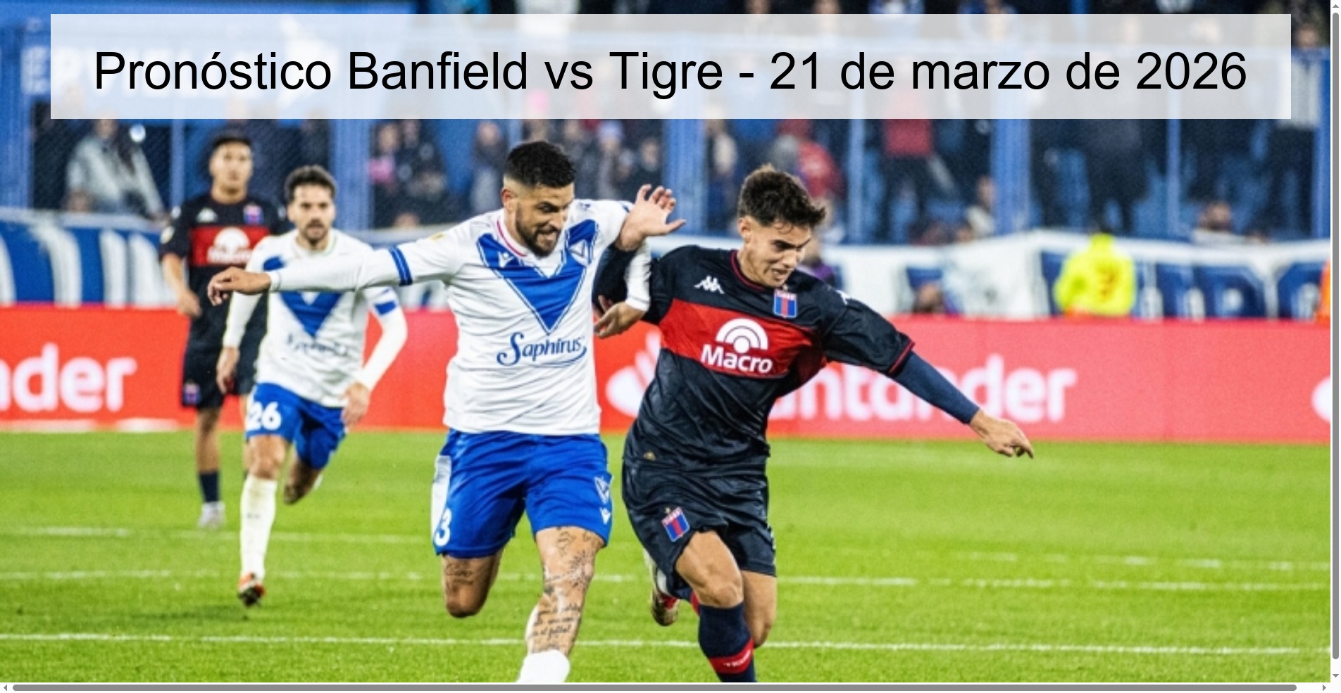 Banfield vs Tigre Prediction - March 21, 2026