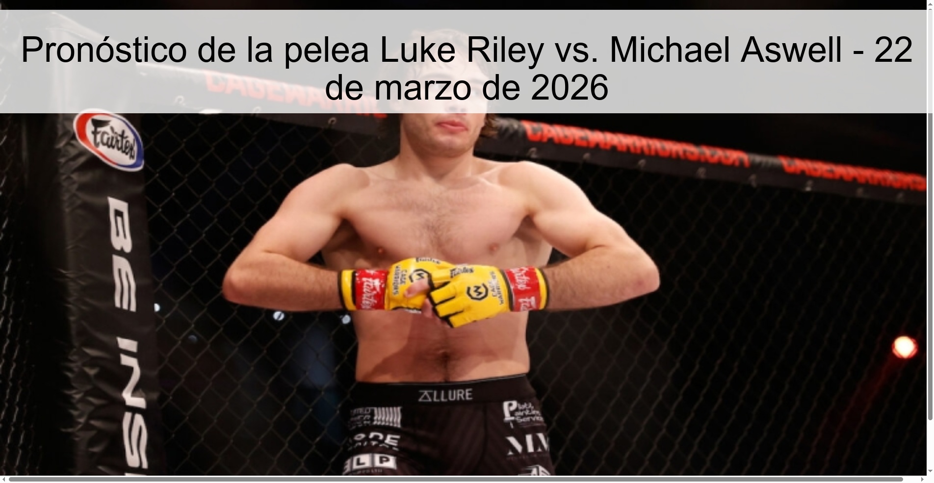 Luke Riley vs. Fight Prediction Michael Aswell – March 22, 2026